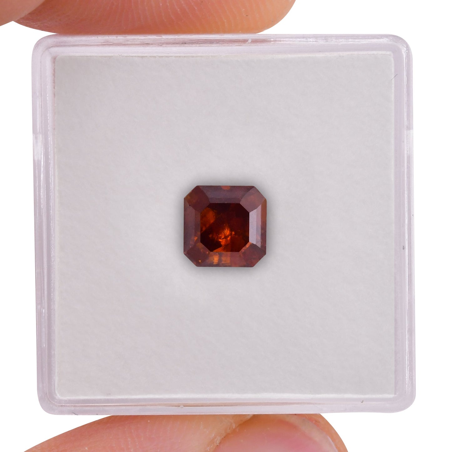 1,32 Karat Fancy Deep Brownish Orange Emerald Diamond (I2) GIA