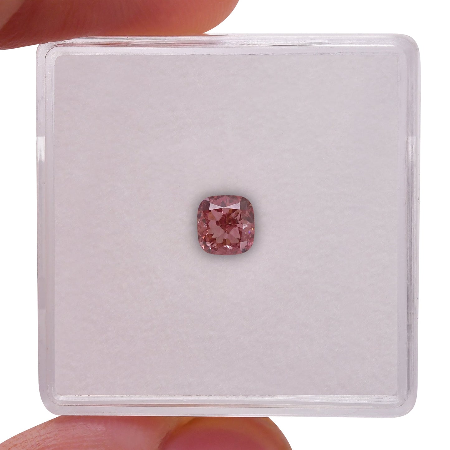 0,45 Karat Fancy Intense Orange Pink Cushion Diamant VVS2 ARGYLE