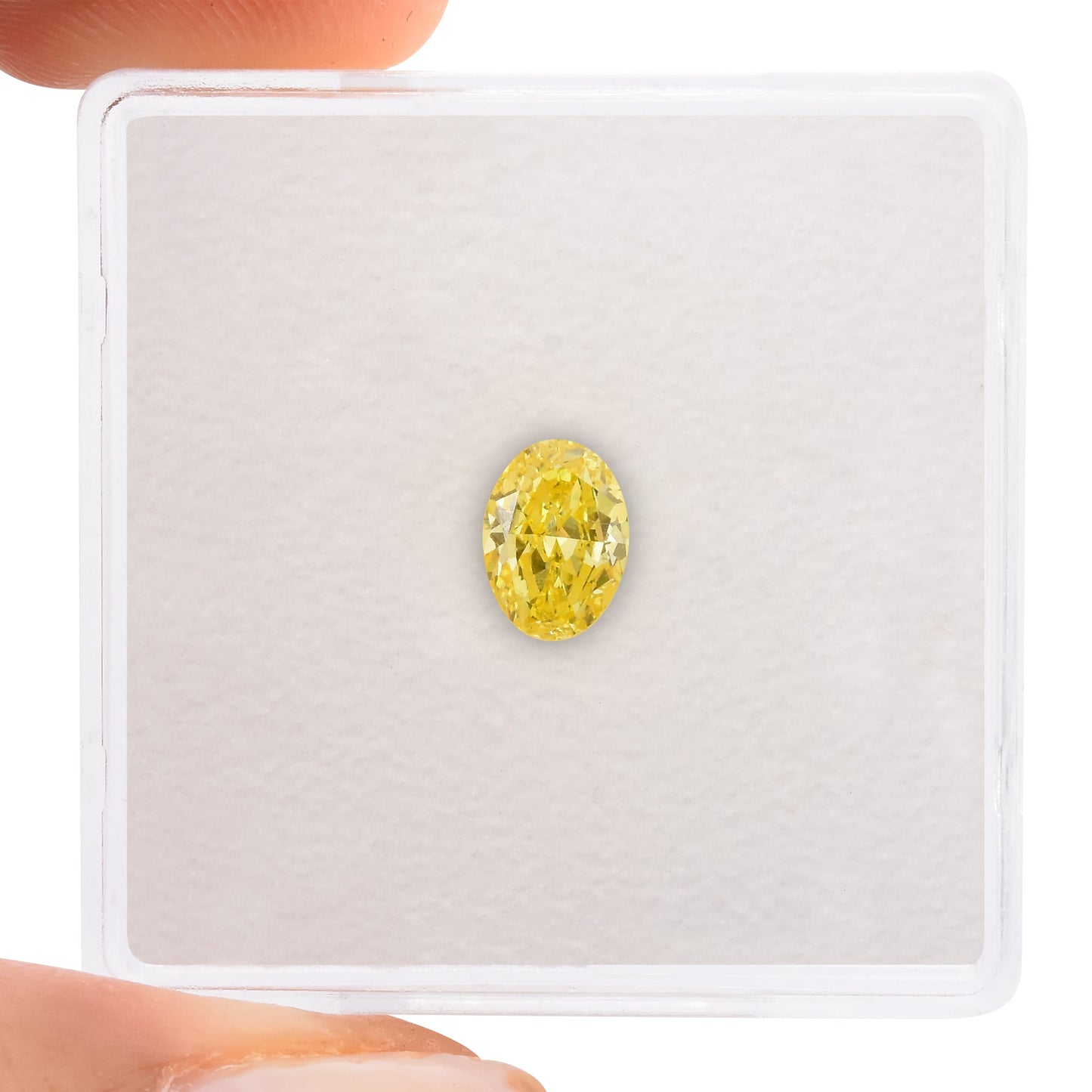 0,51 Karat Fancy Vivid Yellow Oval Diamond VS1 GIA