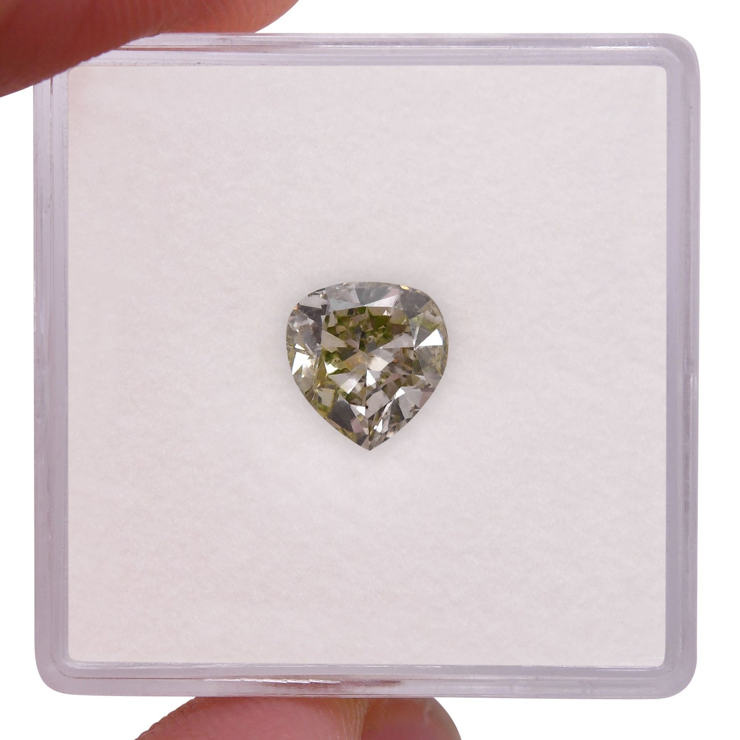 1,36 Karat Fancy Gray Yellowish Green Heart Diamant (VS2) GIA