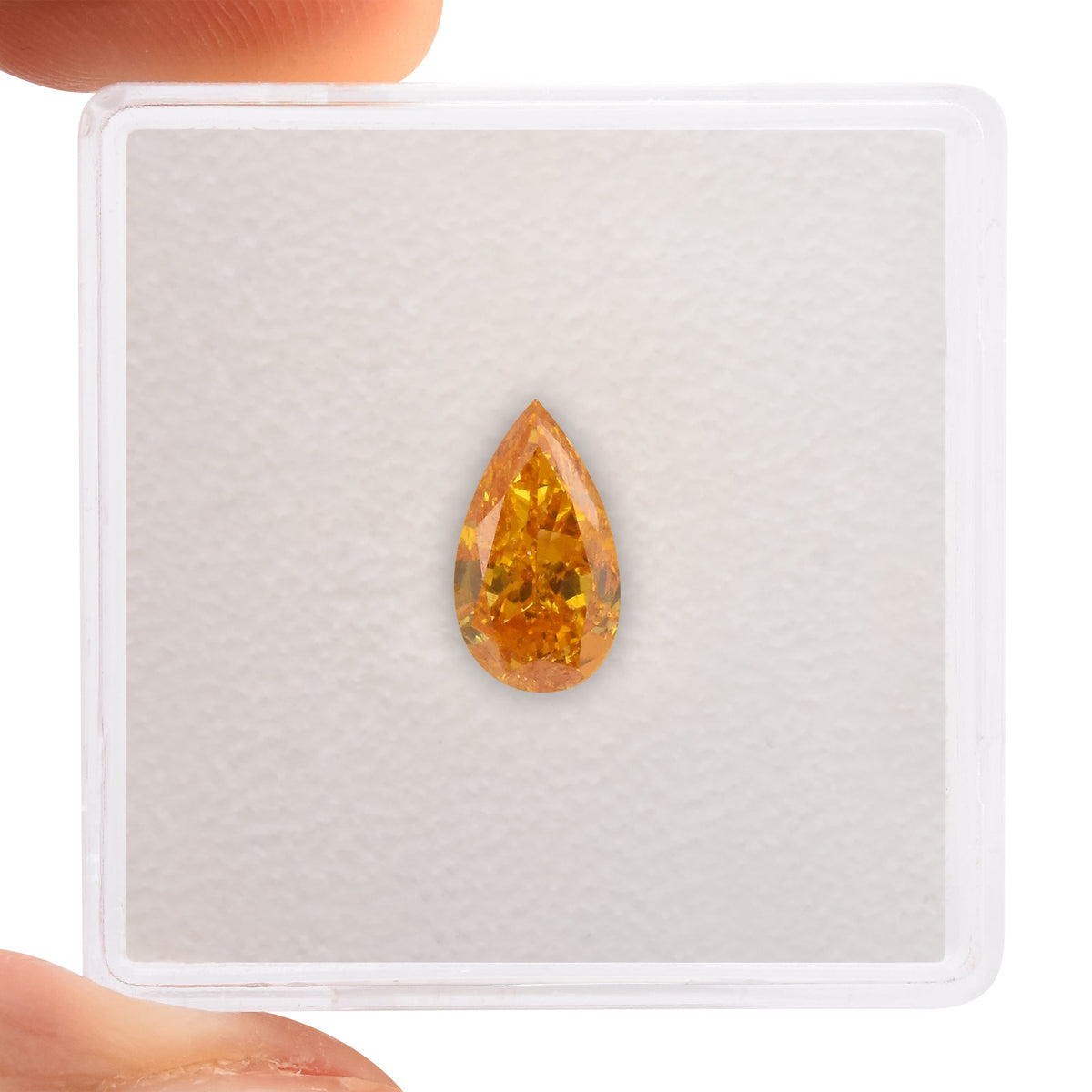 1,06 Karat Fancy Intense Yellow Orange Birnenförmiger Diamant (SI2) GIA