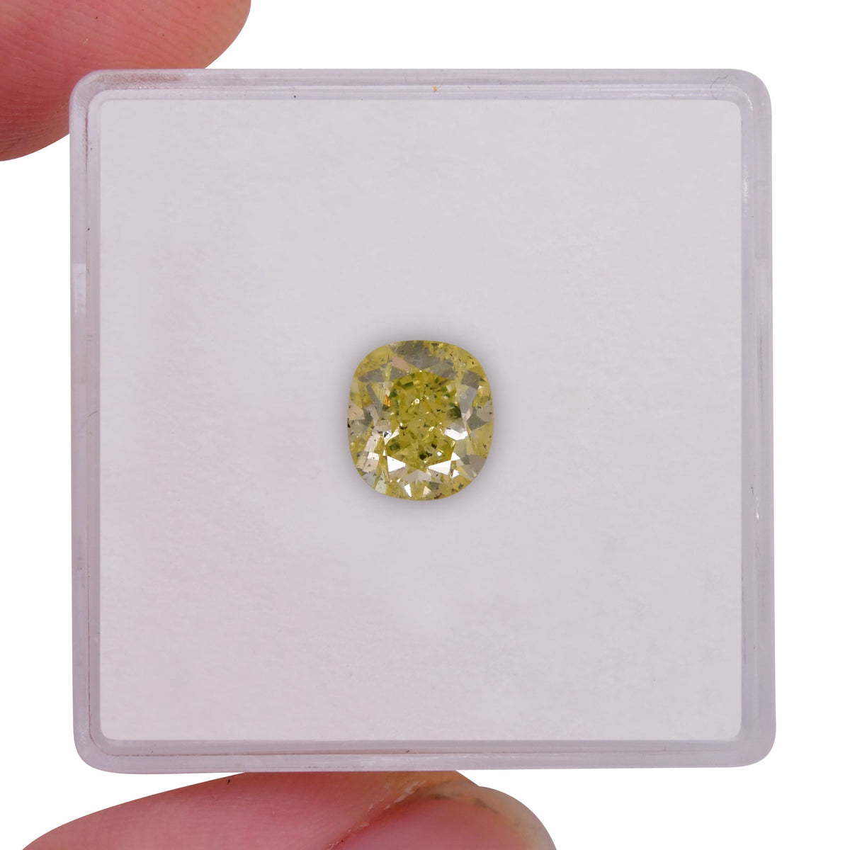 1,23 Karat Fancy Yellow Cushion Diamond I1 GIA