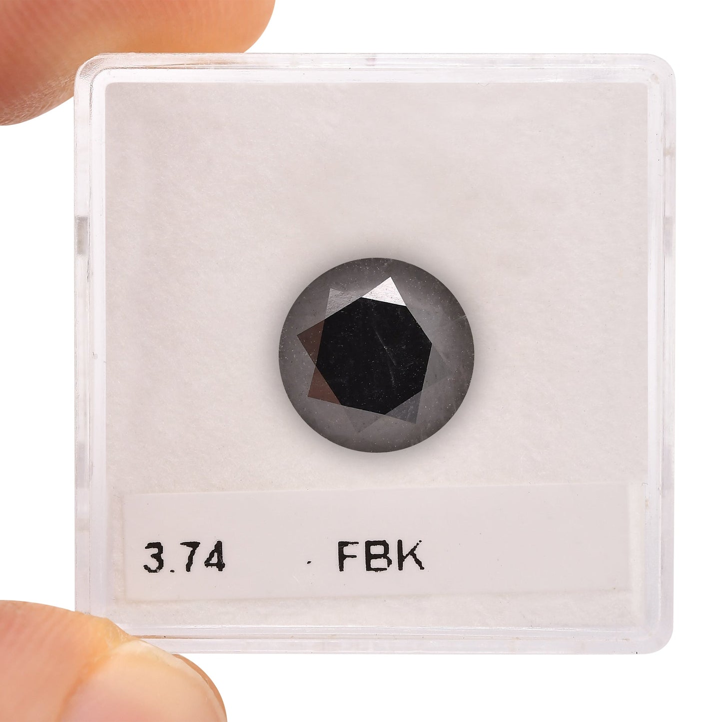 3.74 Carat Fancy Black Round Brilliant Diamond GIA