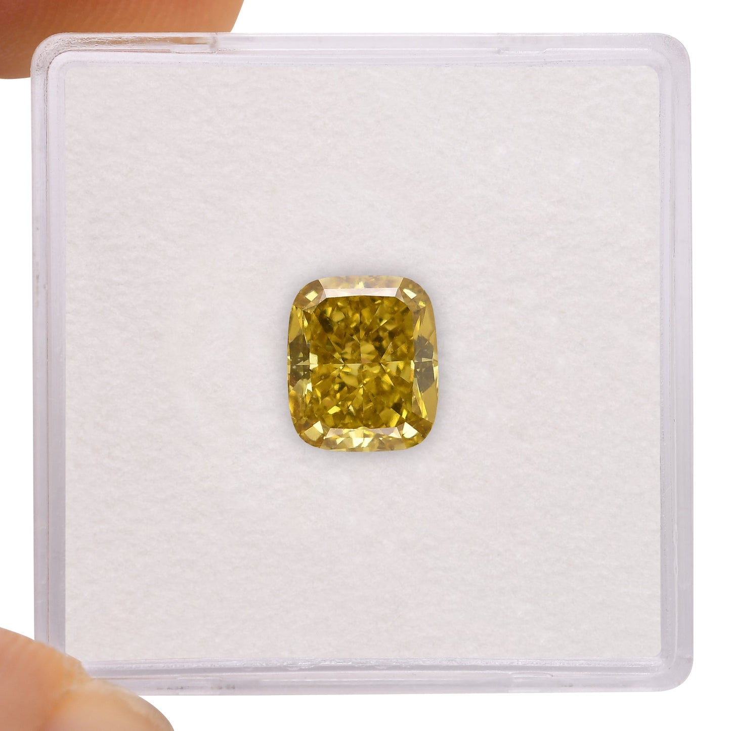 1.70 Carat Fancy Deep Yellow Cushion Diamond VS2 GIA