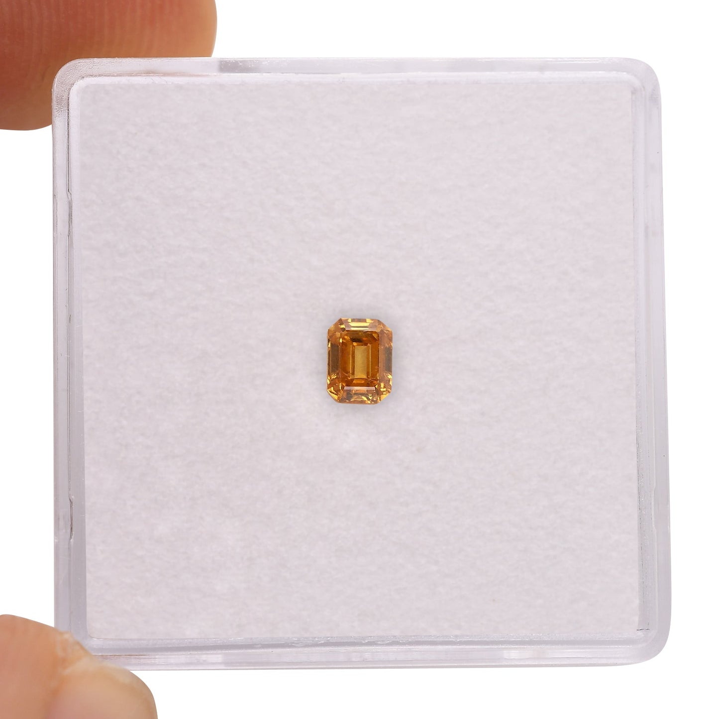 0.22 Carat Fancy Deep Yellow Orange Emerald Diamond (I1) GIA