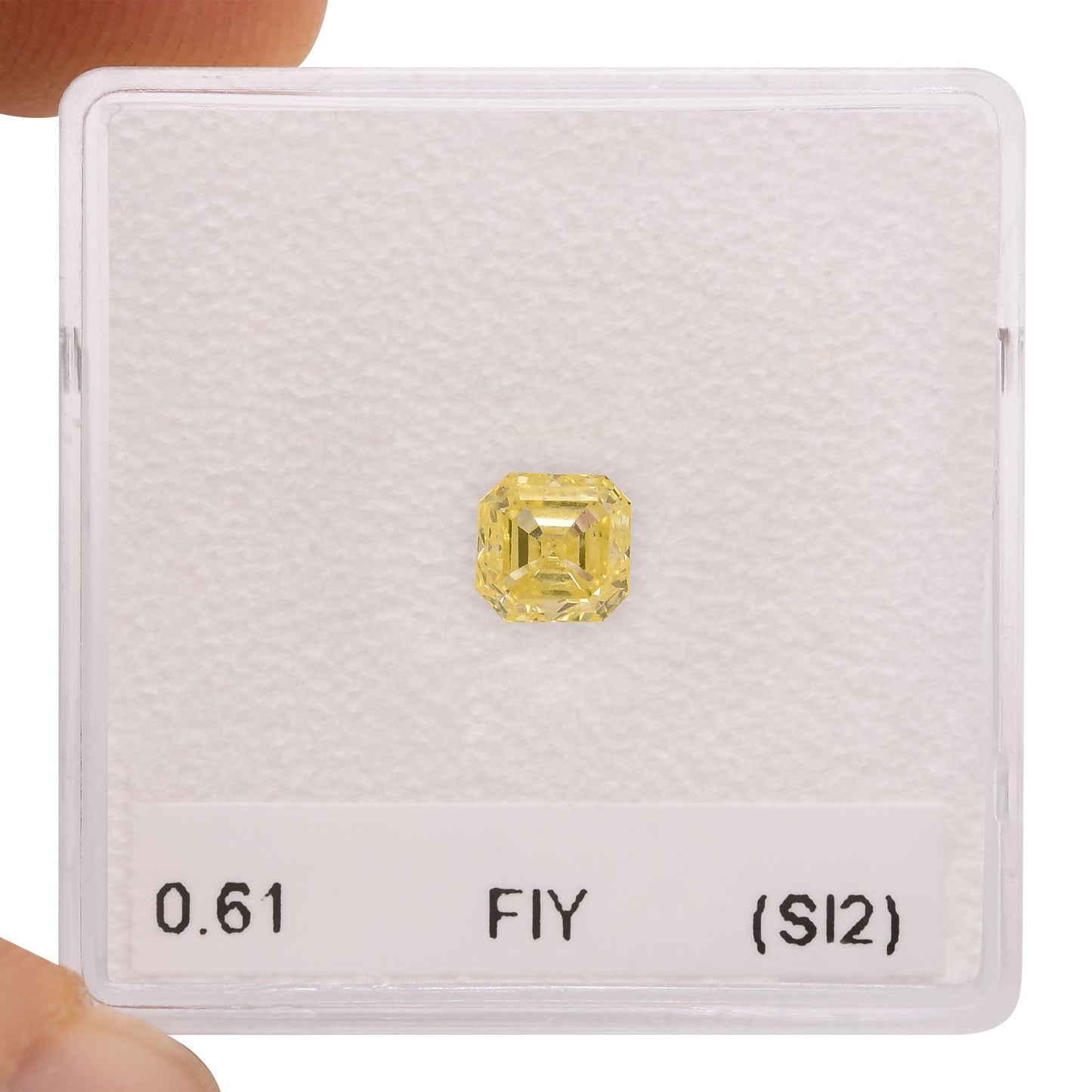 0,61 Karat Fancy Intense Yellow Asscher-Diamant (SI2)