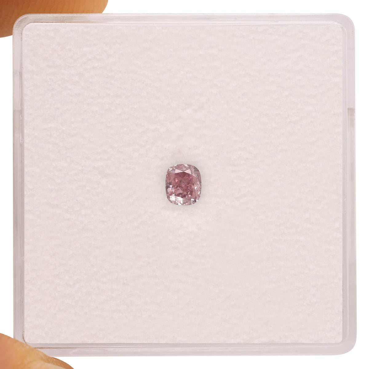 0.19 Carat Fancy Intense Purple Pink Cushion Diamond SI2 GIA