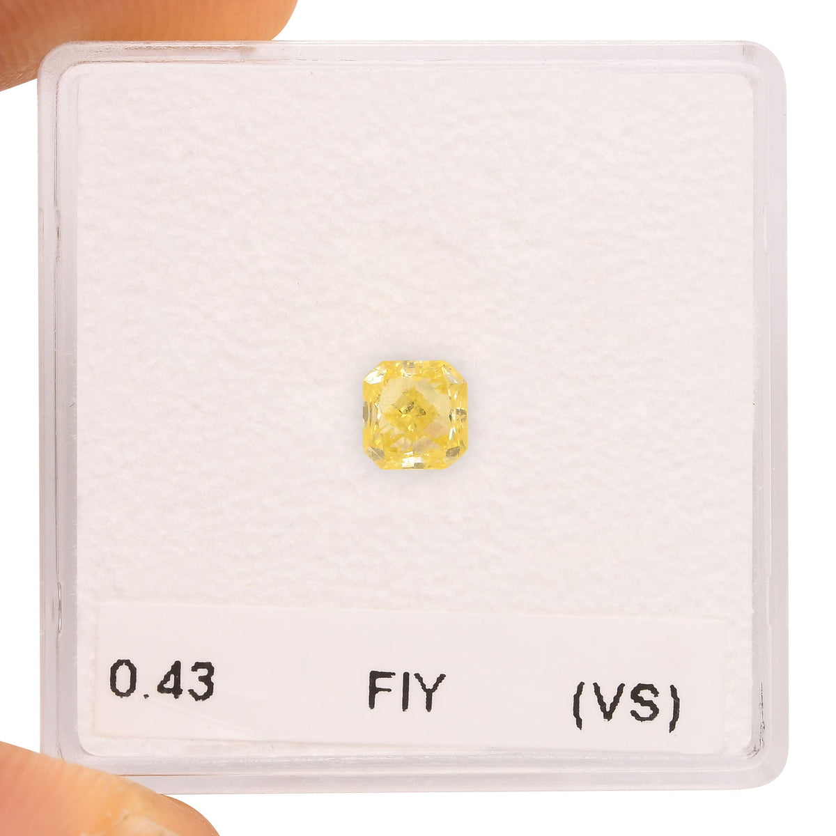 0.43 Carat Fancy Intense Yellow Radiant Diamond (VS)