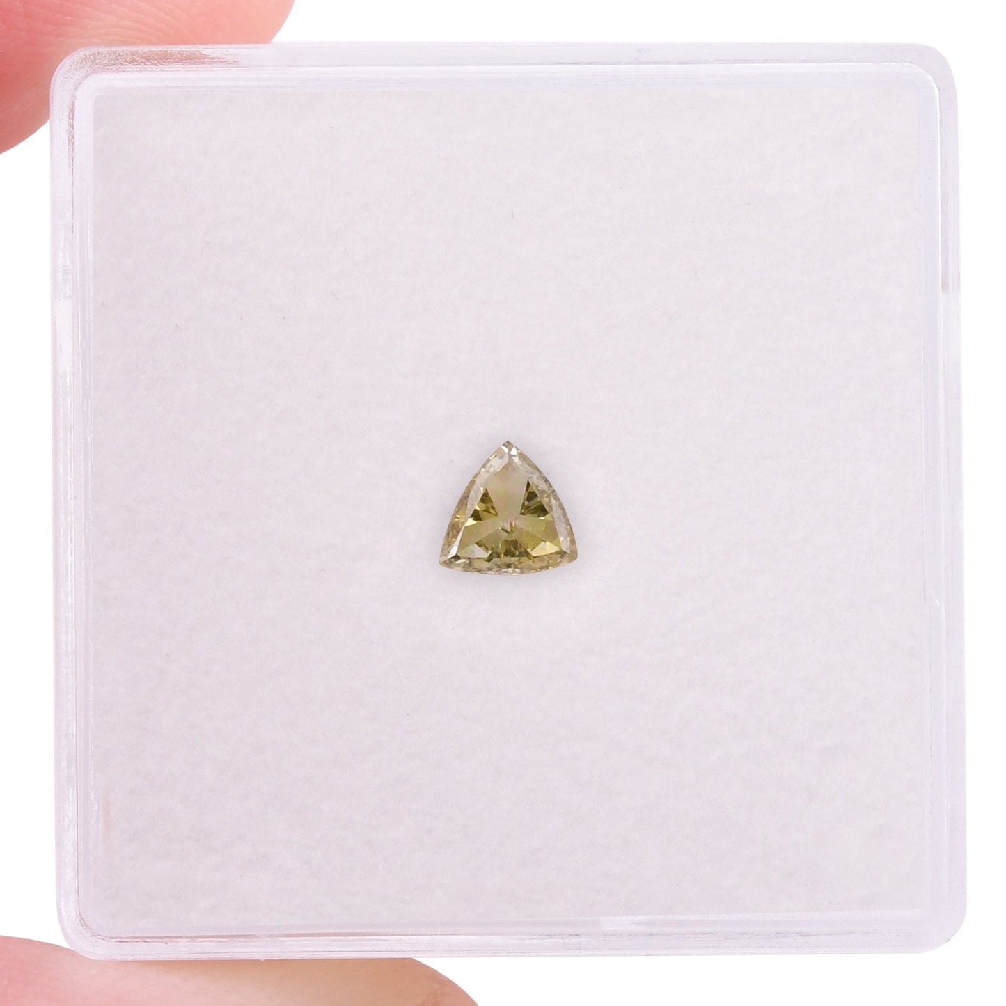 0,19 Karat Fancy Brownish Greenish Yellow Triangle Diamond SI2 GIA