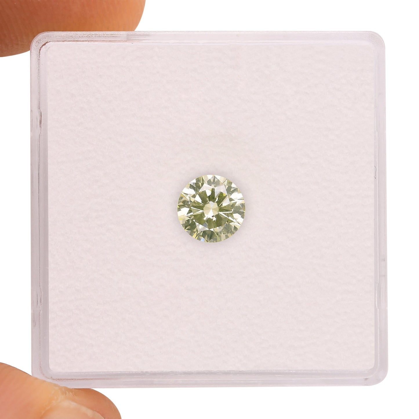 0,52 Karat hellgrün-gelber runder Brillantdiamant SI1 GIA