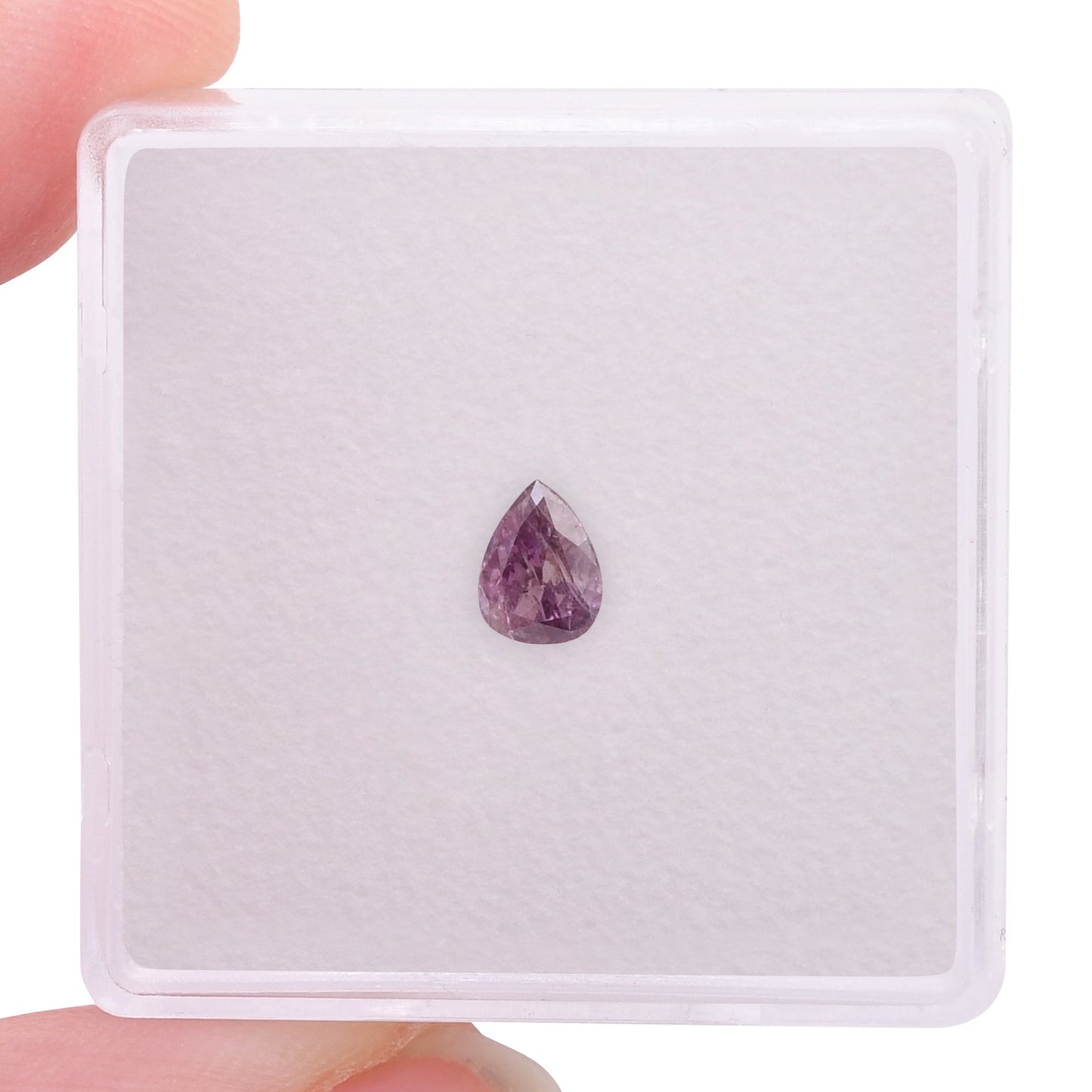 0.23 Carat Fancy Deep Purple Pink Pear Diamond (I2) GIA