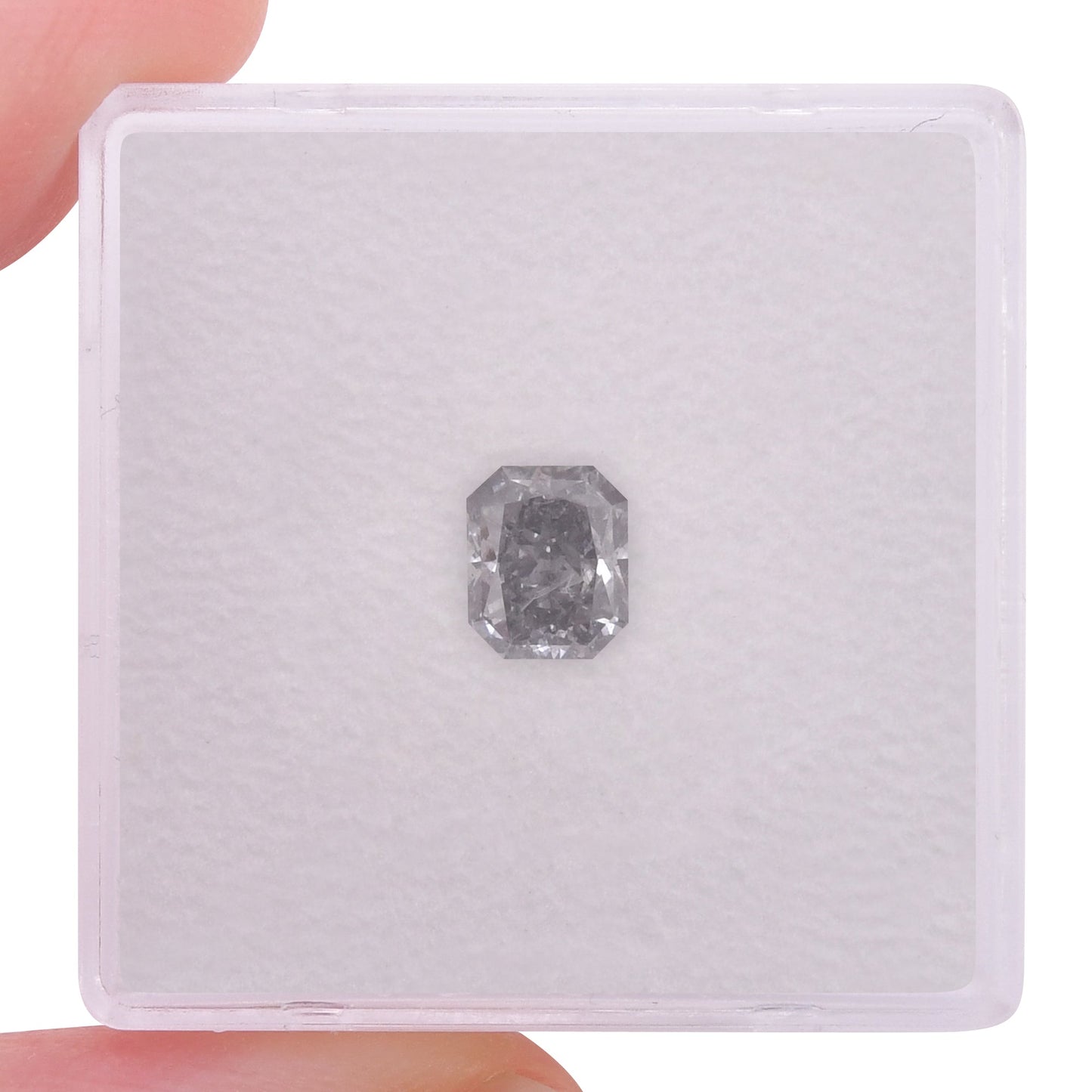 0.89 Carat Fancy Gray Blue Radiant Diamond I1 GIA