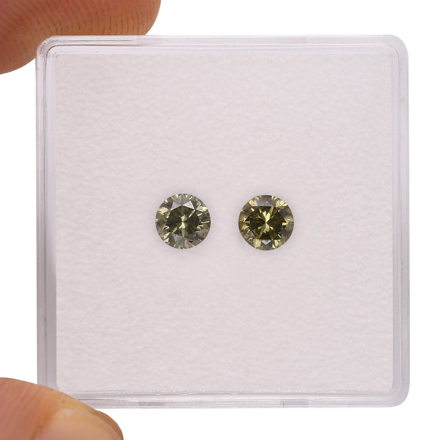 0.59 Carat Chameleon Round Brilliant Diamonds I2 GIA