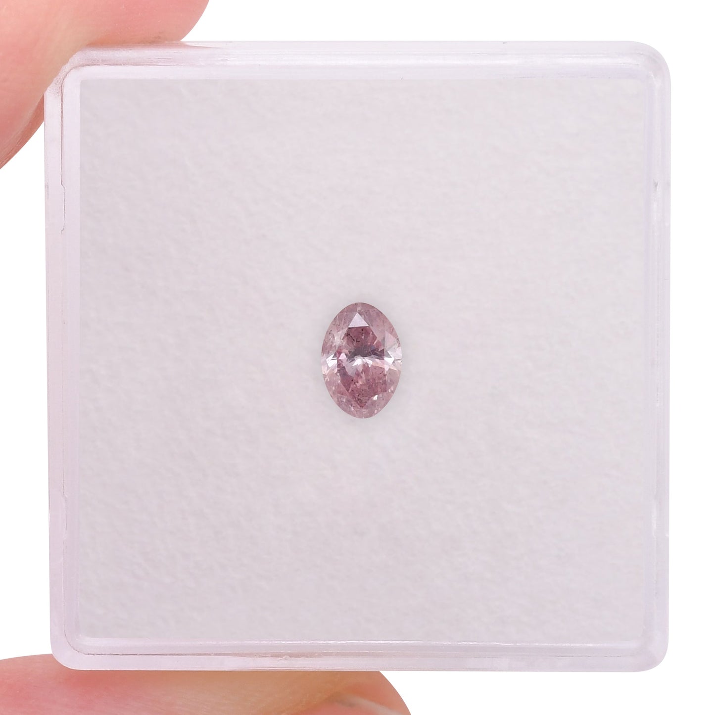 0.29 Carat Fancy Purplish Pink Oval Diamond (I1) GIA