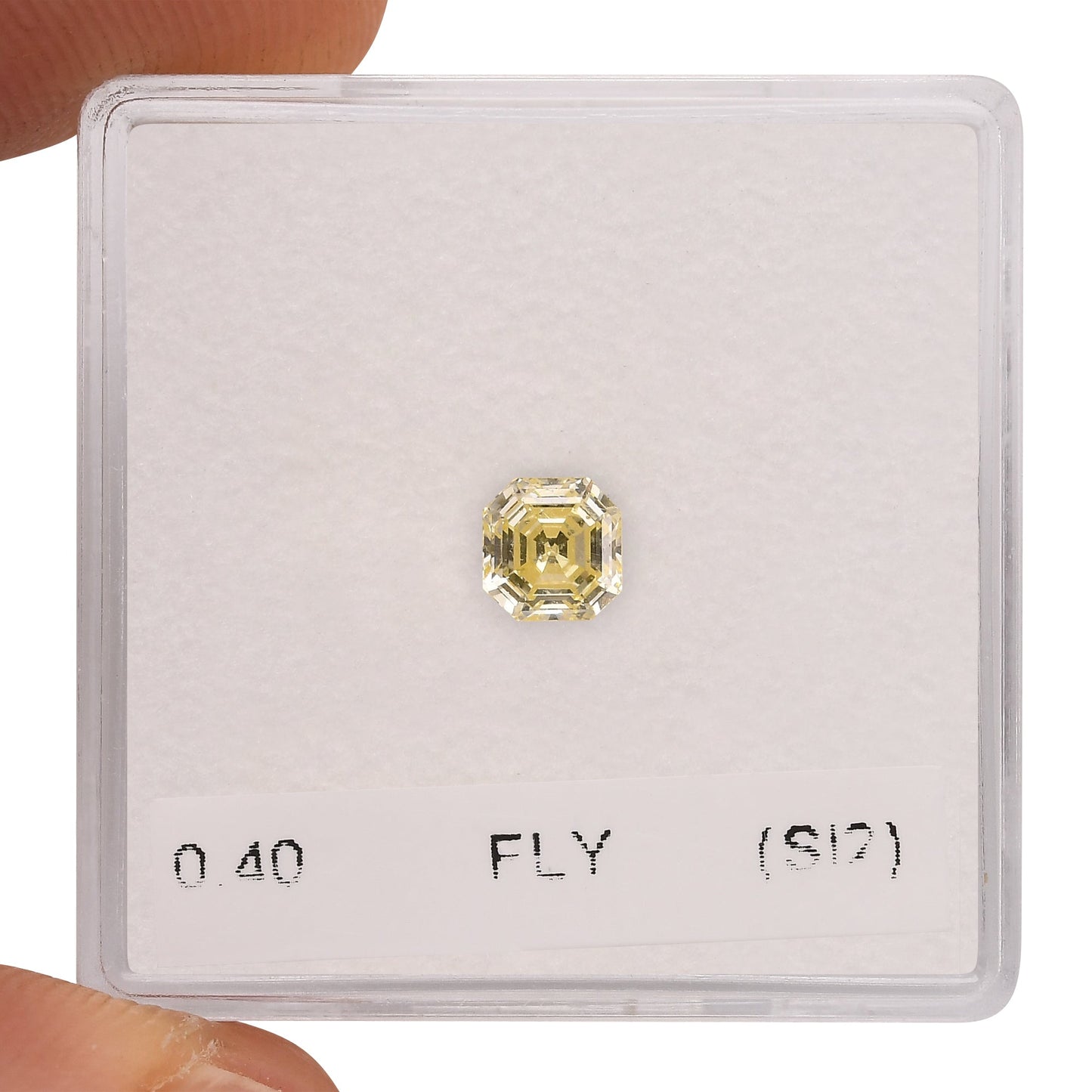 0.40 Carat Fancy Light Yellow Asscher Diamond (SI2)