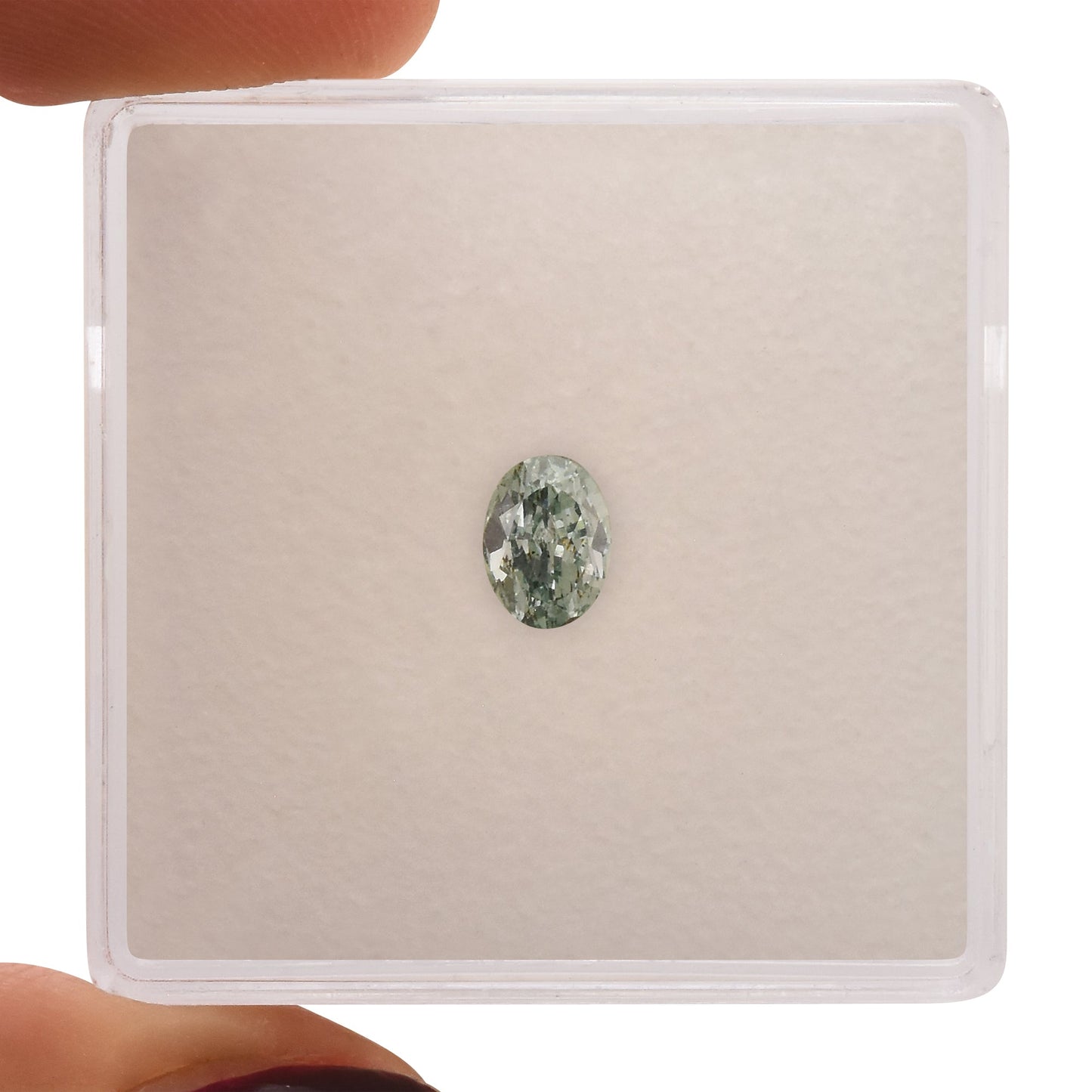 0.34 Carat Fancy Intense Green Oval Diamond VS2 GIA