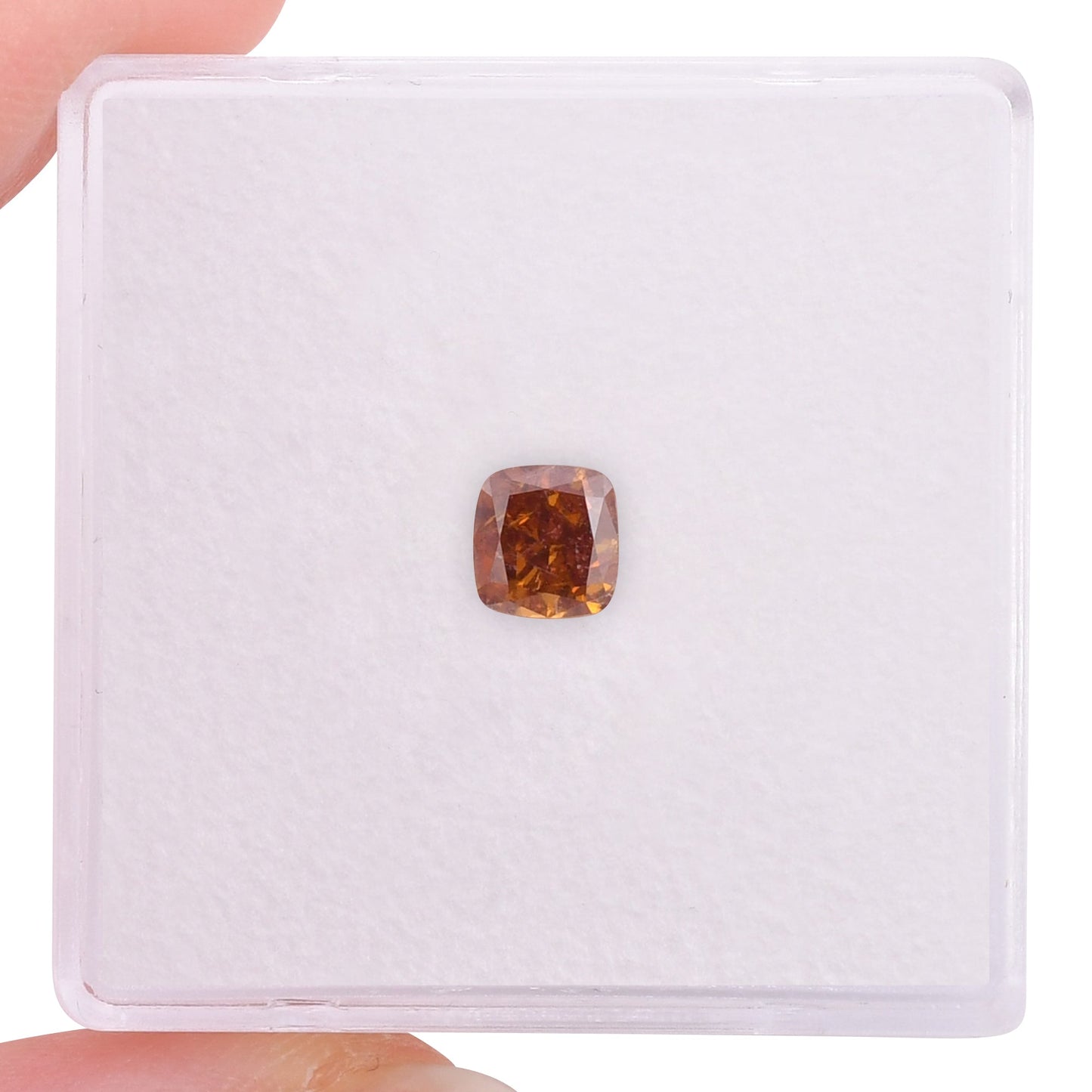 0.50 Carat Fancy Deep Brownish Yellowish Orange Cushion Diamond I1 GIA
