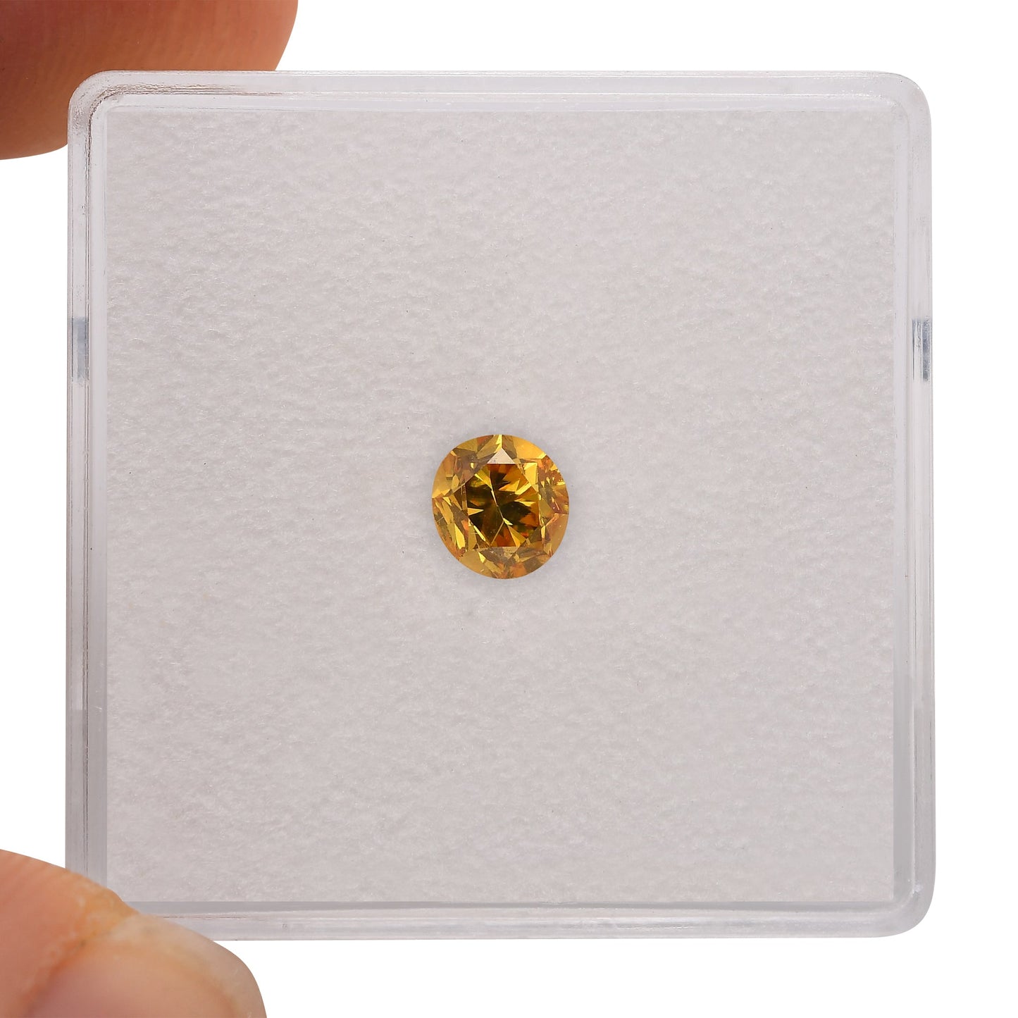 0.49 Carat Fancy Vivid Orangy Yellow Oval Diamond VS2 GIA