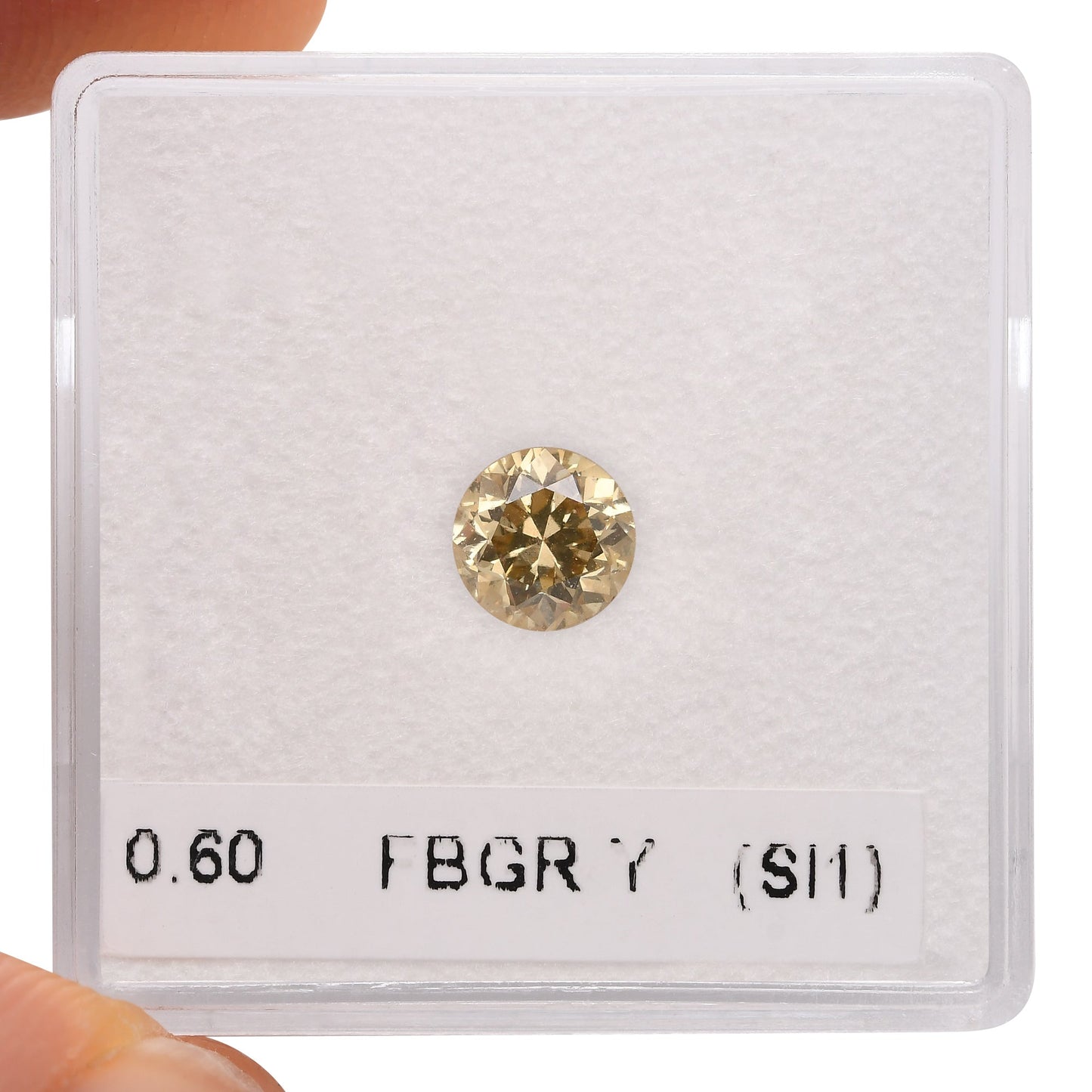 0.60 Carat Fancy Brown Greenish Yellow Round Brilliant Diamond (SI1)