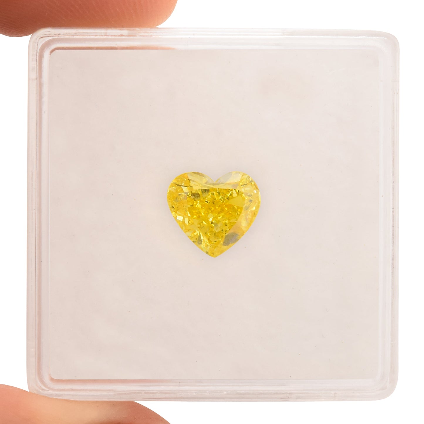 1.06 Carat Fancy Vivid Yellow HEART Diamond SI2 GIA