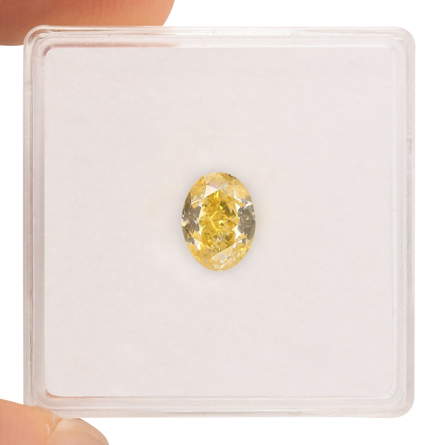 1.00 Carat Fancy Vivid Yellow Oval Diamond (SI2) GIA