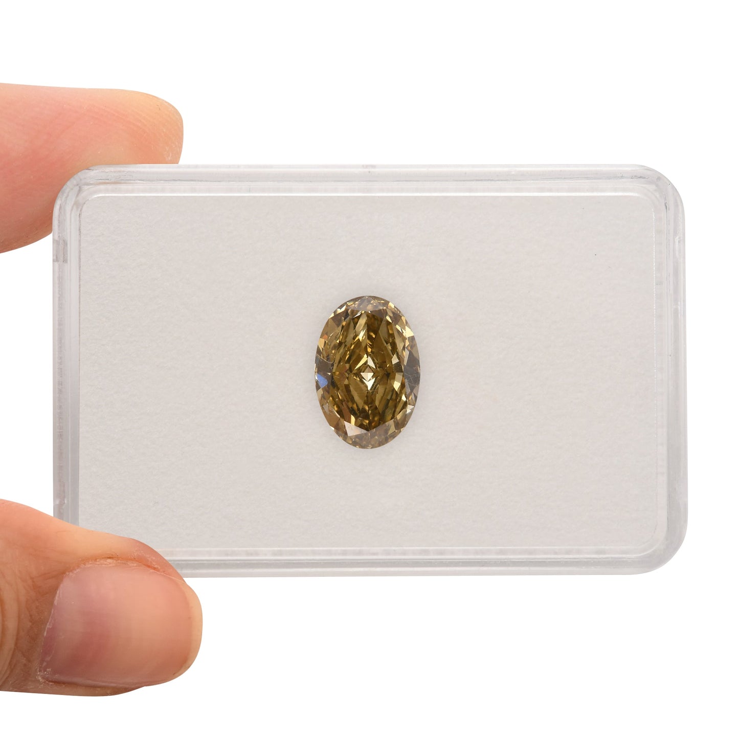 6,08 Karat Fancy Deep Brownish Greenish Yellow Oval Diamond VS2 GIA