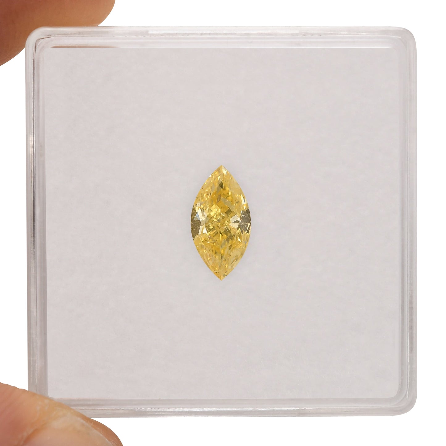 0.66 Carat Fancy Intense Yellow Marquise Diamond GIA