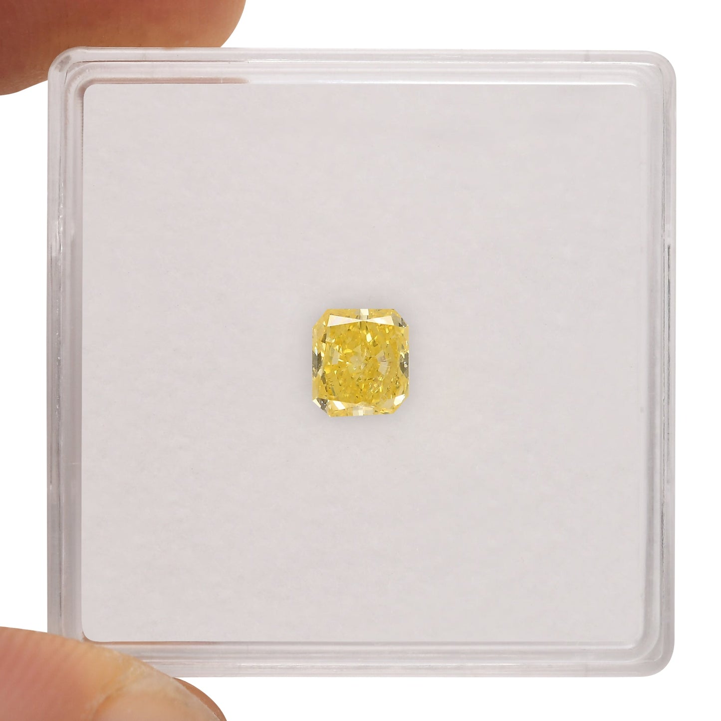 0.51 Carat Fancy Intense Yellow Radiant Diamond GIA
