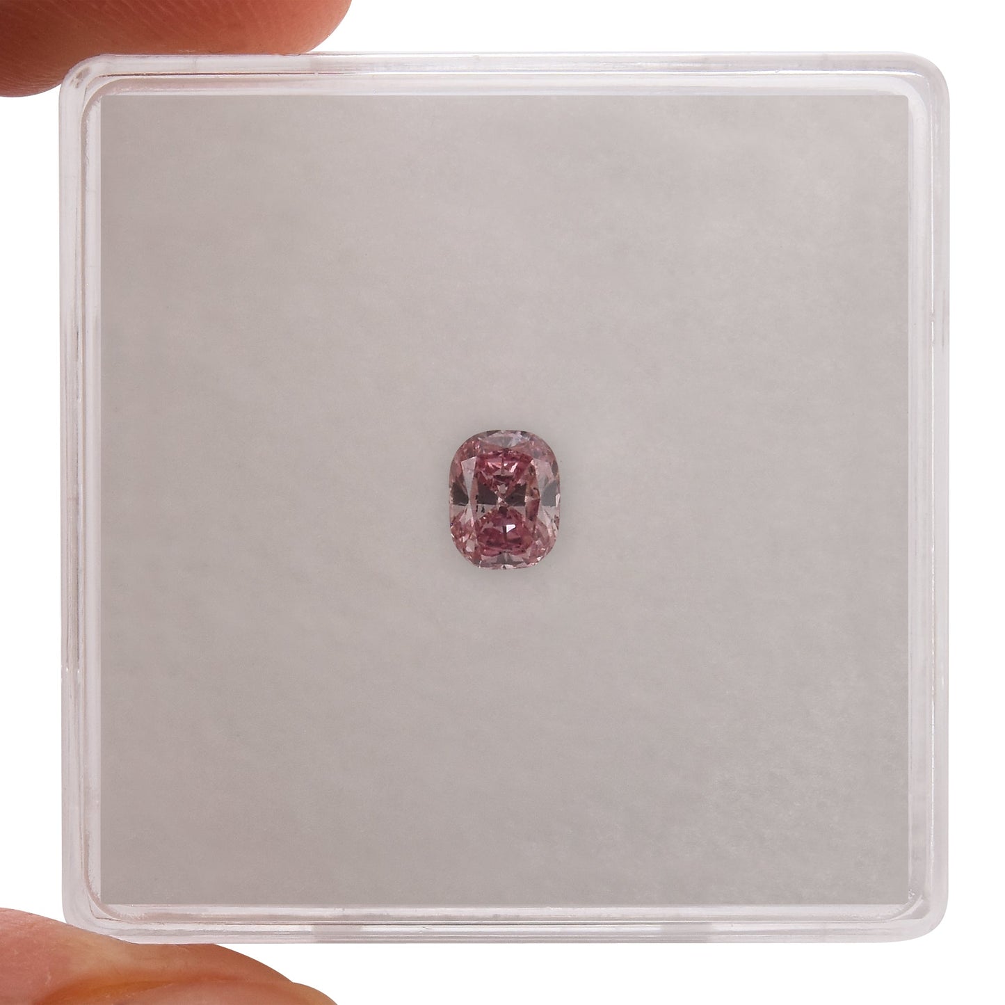 0.28 Carat Fancy Intense Pink Cushion Diamond SI2 GIA