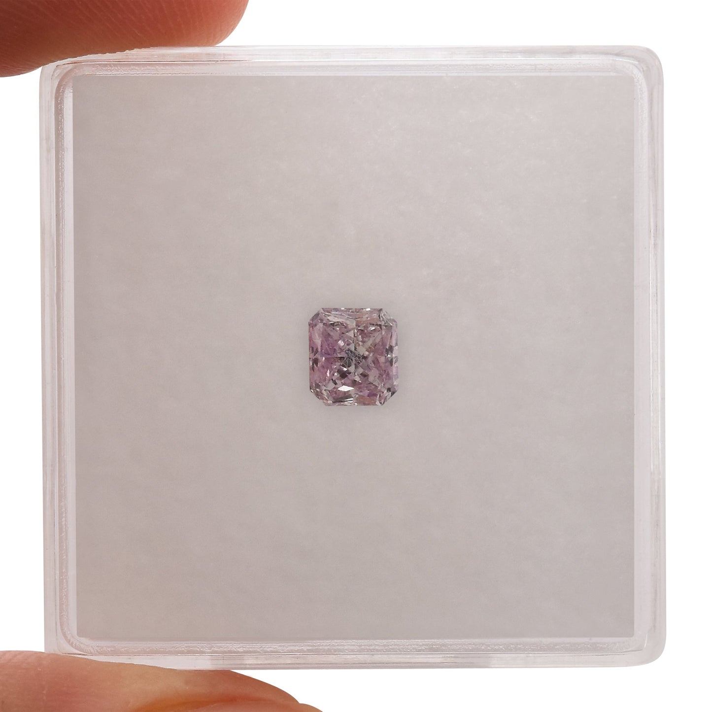 0.39 Carat Fancy Purplish Pink Radiant Diamond SI2 GIA