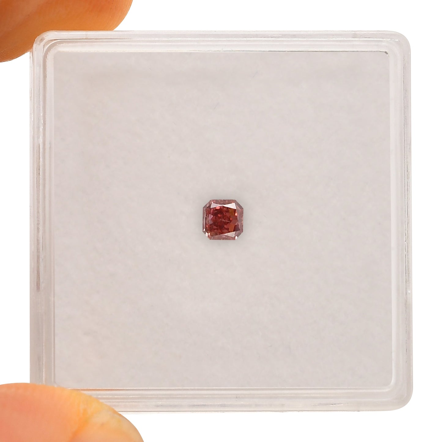 0.19 Carat Fancy Deep Pink Radiant Diamond (SI1) GIA