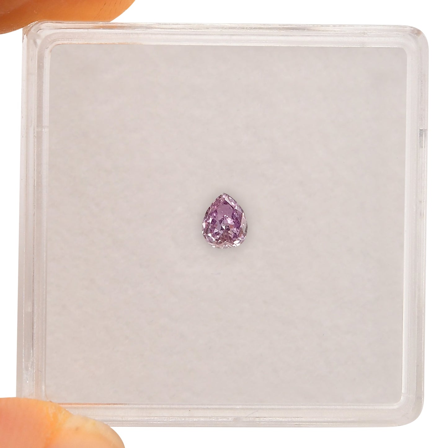 0.14 Carat Fancy Intense Pink Purple Pear Diamond (I1) GIA