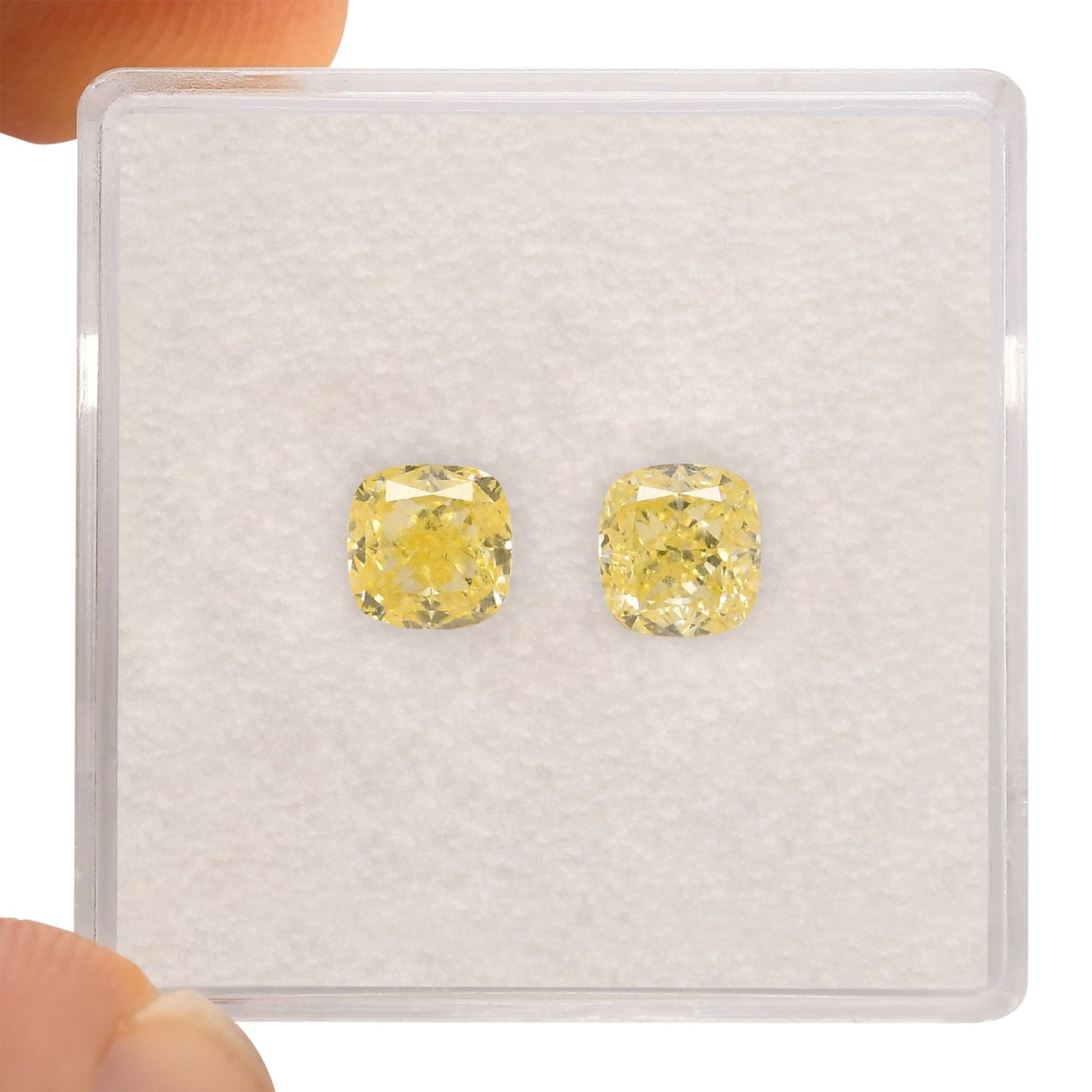 1.40 Carat Fancy Yellow Cushion Diamonds VVS2