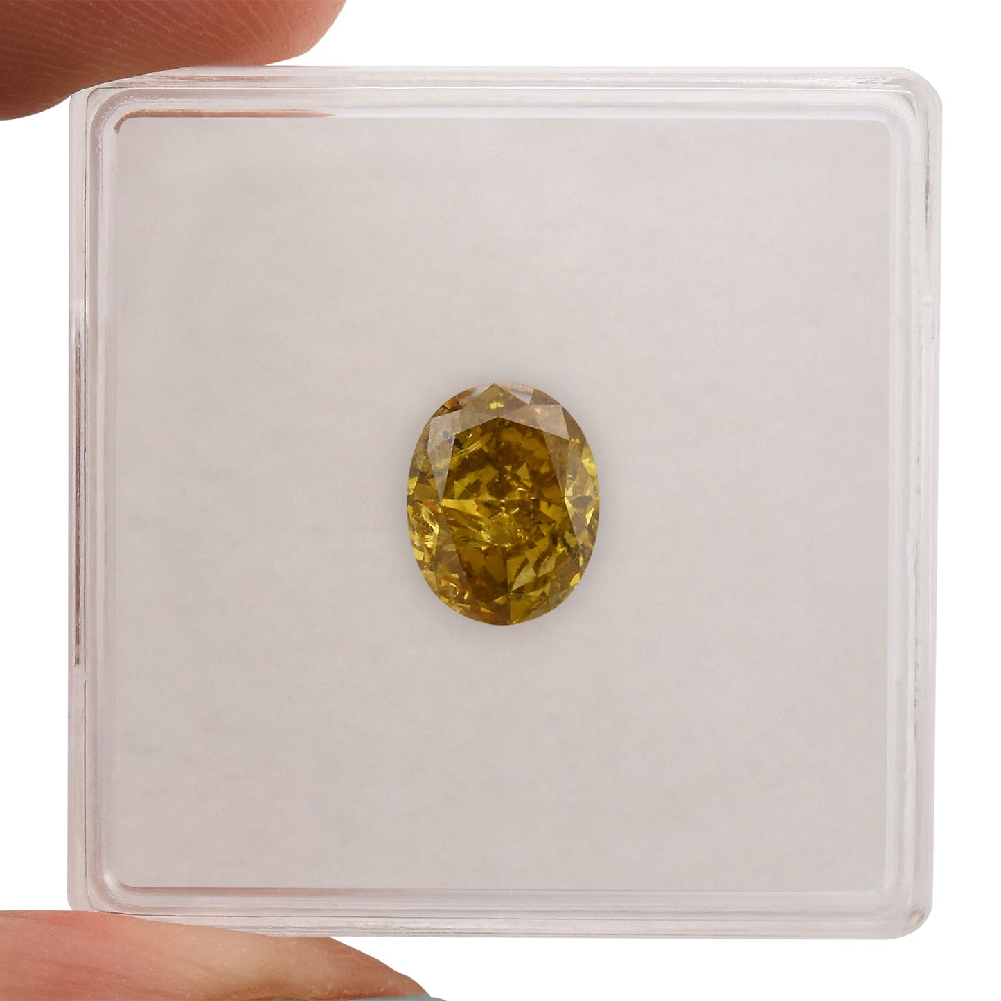 1.19 Carat Fancy Deep Brownish Yellow Oval Diamond (I2) GIA