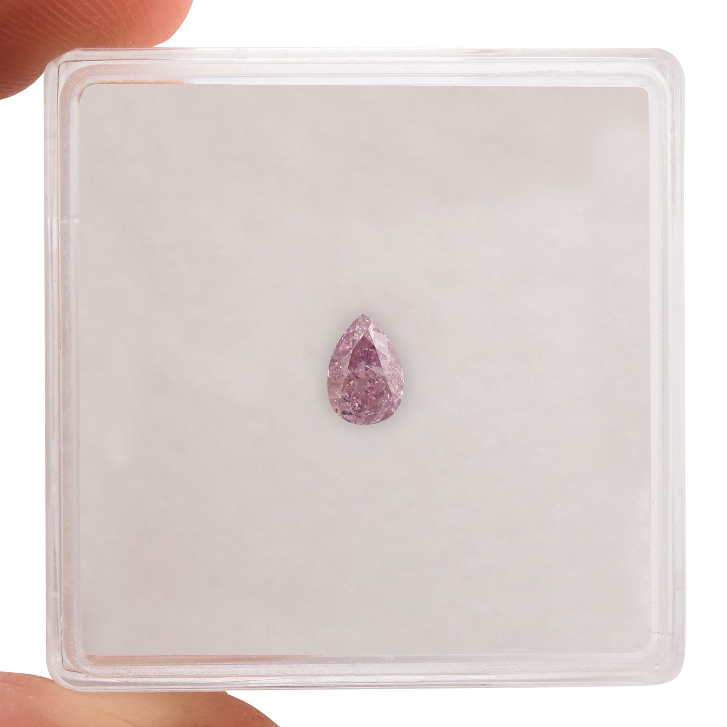 0.25 Carat Fancy Intense Purplish Pink Pear Diamond SI2 GIA