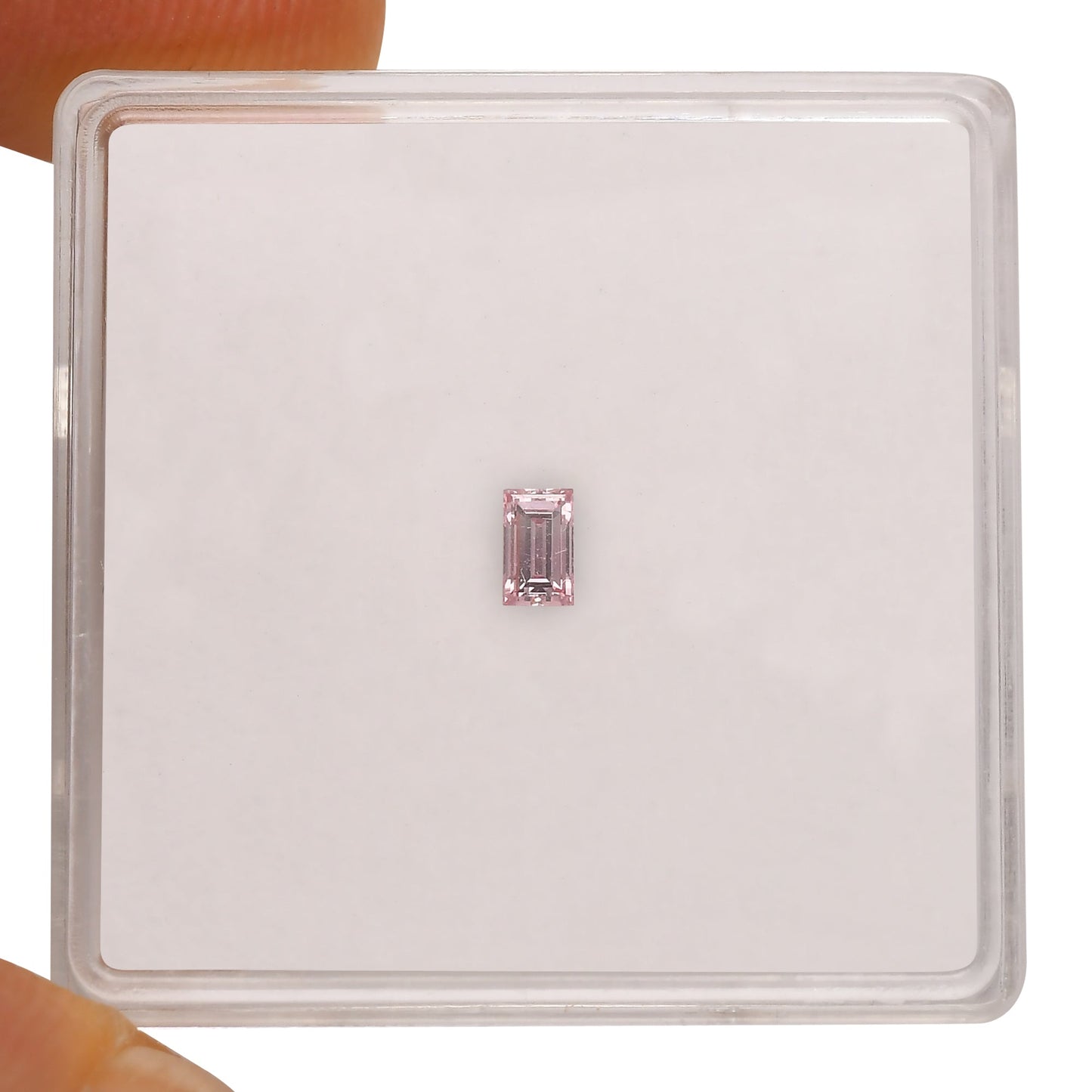 0.11 Carat Fancy Intense Purplish Pink Baguette Diamond (SI2) GIA