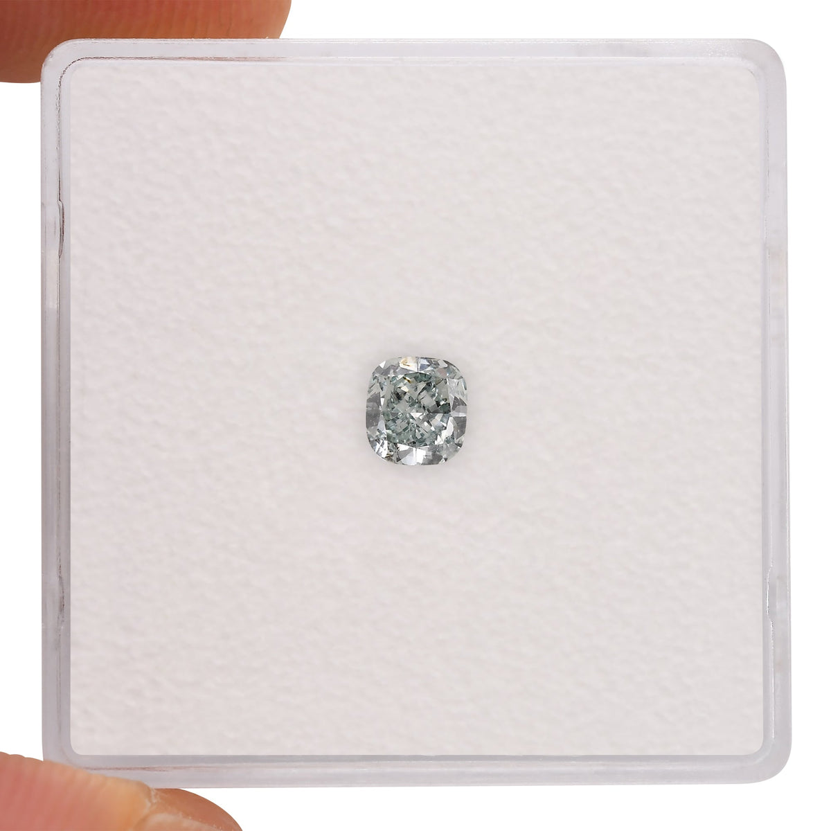 Kissenförmiger Diamant | 0,3 ct | Intensives Blaugrün | SI1 | GIA | Ref. 496112