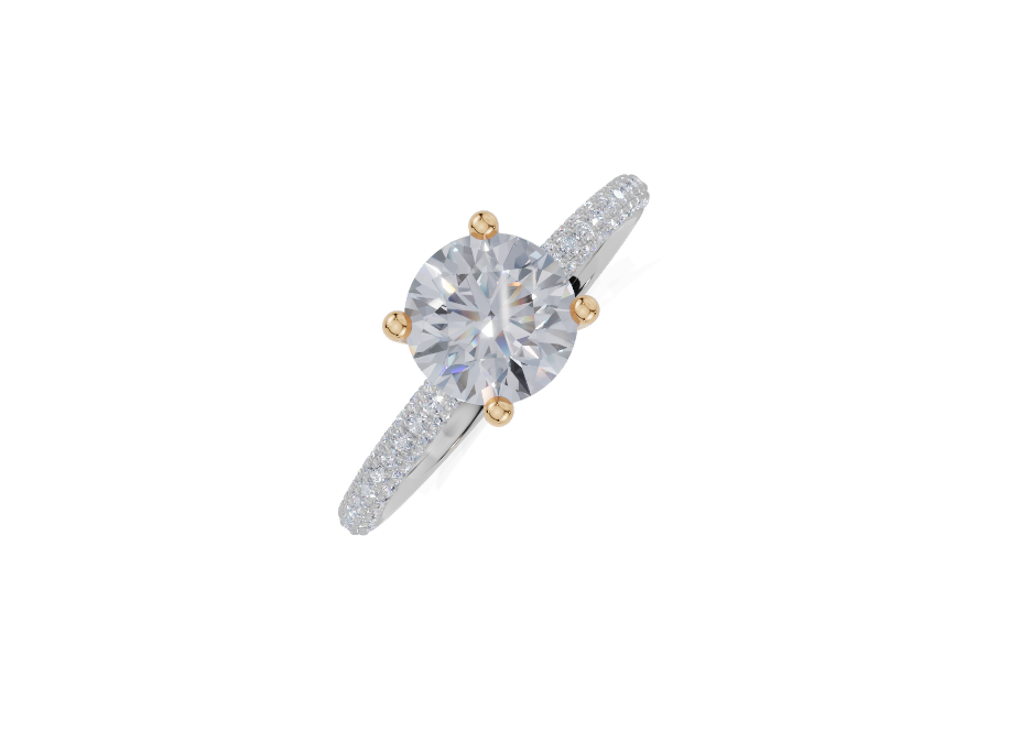 18ct Round 1.00Carat G/H-RA SI Plain U Micro 4Pr Diamond Ring