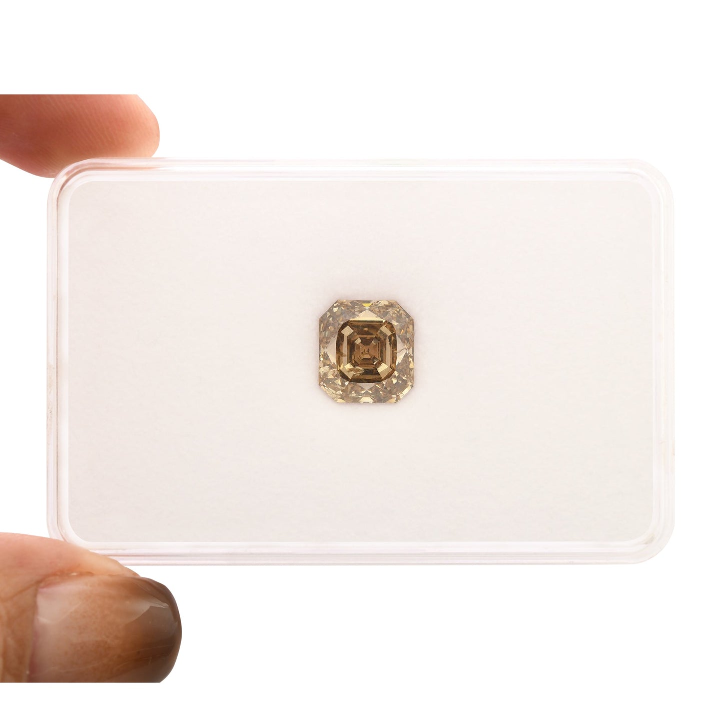 5,01 Karat Fancy Yellowish Brown Asscher Diamant GIA