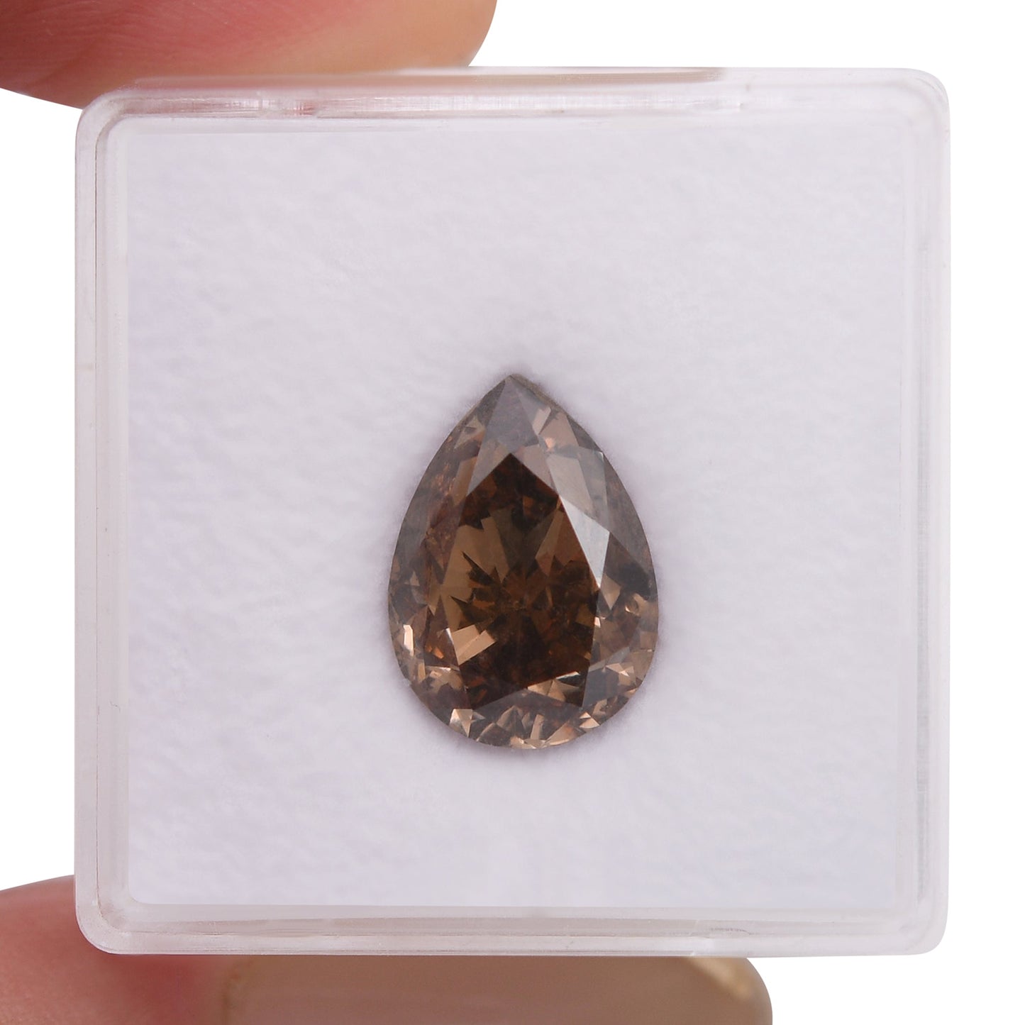 5,05 Karat Fancy Dark Orange Brown Birnenförmiger Diamant (SI1) GIA