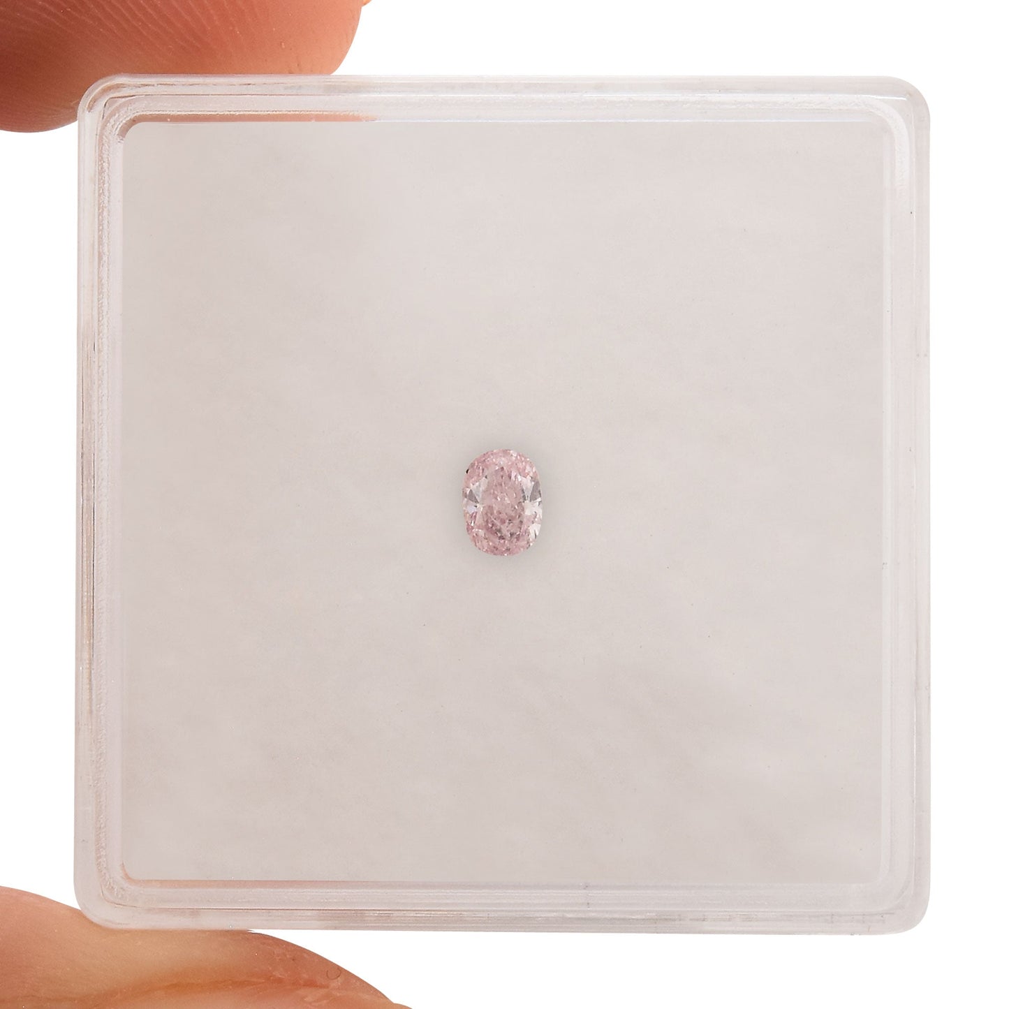 0,13 Karat Fancy Purplish Pink Cushion Diamond (VS2) GIA