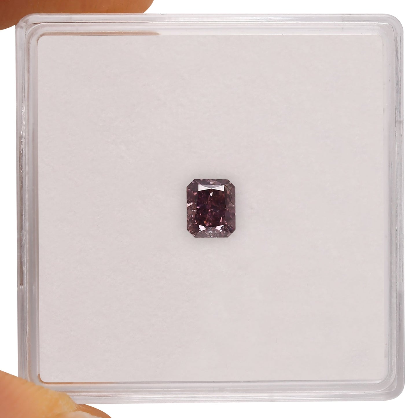 0.34 Carat Fancy Deep Purple Pink Radiant Diamond SI2 GIA