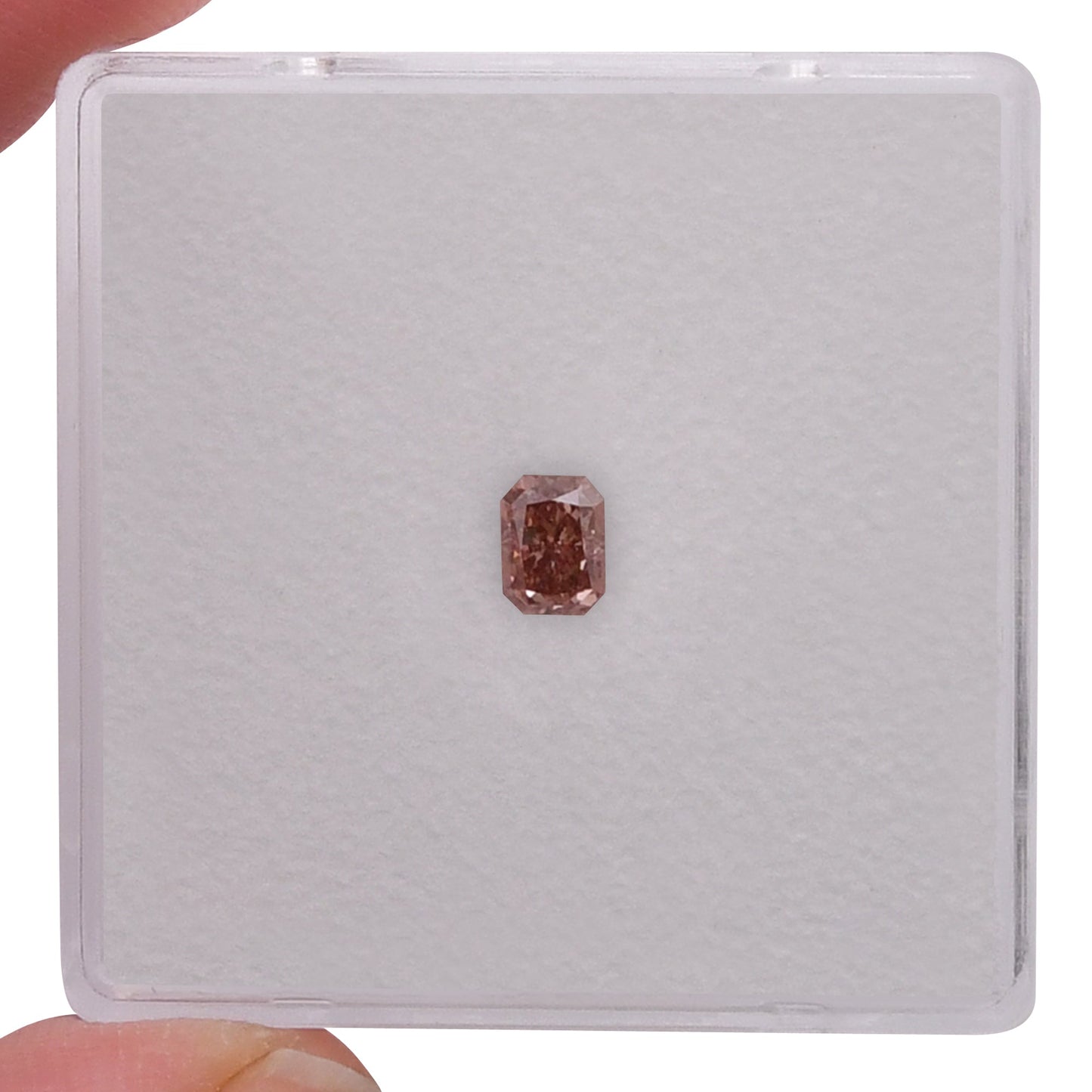 0,26 Karat Fancy Deep Orange Pink Radiant Diamant SI2 GIA