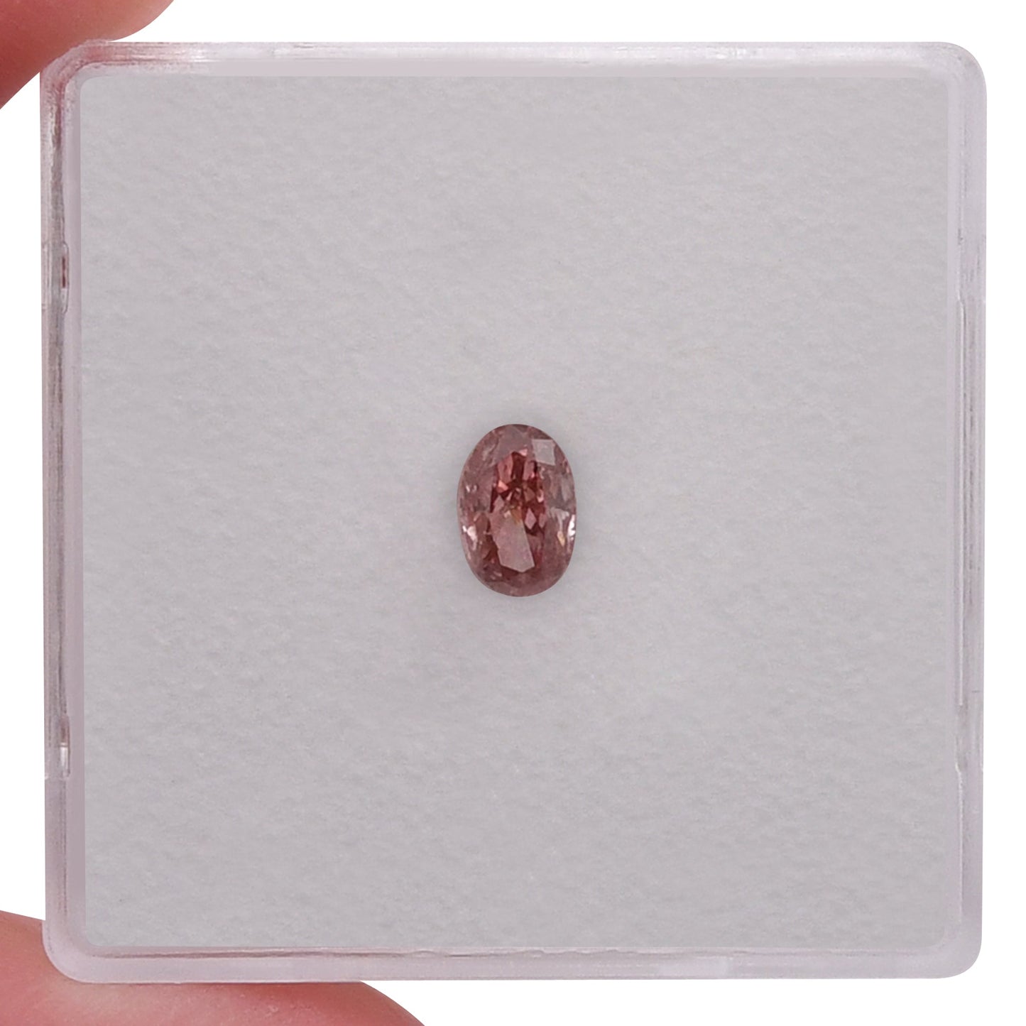 0.31 Carat Fancy Intense Orangy Pink Oval Diamond (I1) GIA