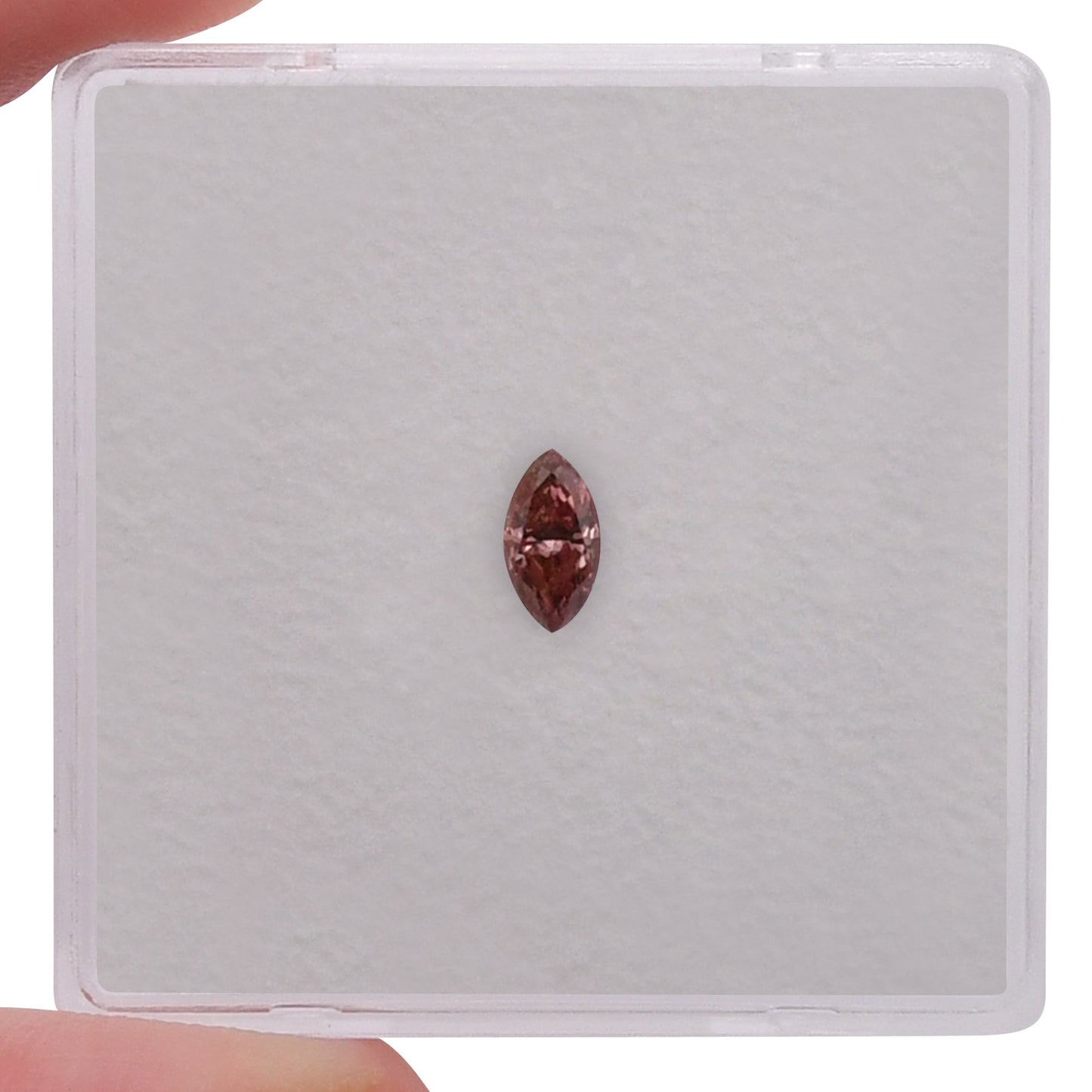 0.17 Carat Fancy Deep Orangy Pink Marquise Diamond I1 GIA