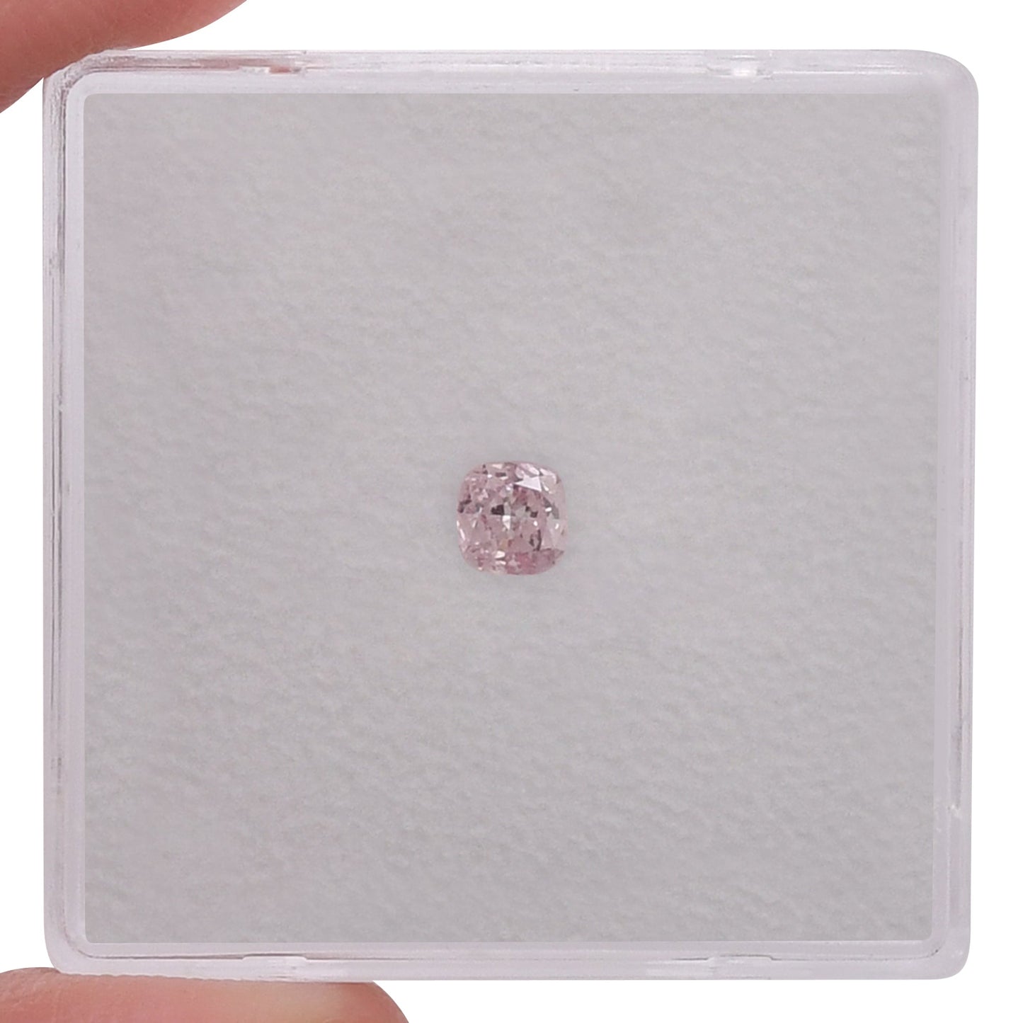 0.17 Carat Fancy Purplish Pink Cushion Diamond VVS1 GIA