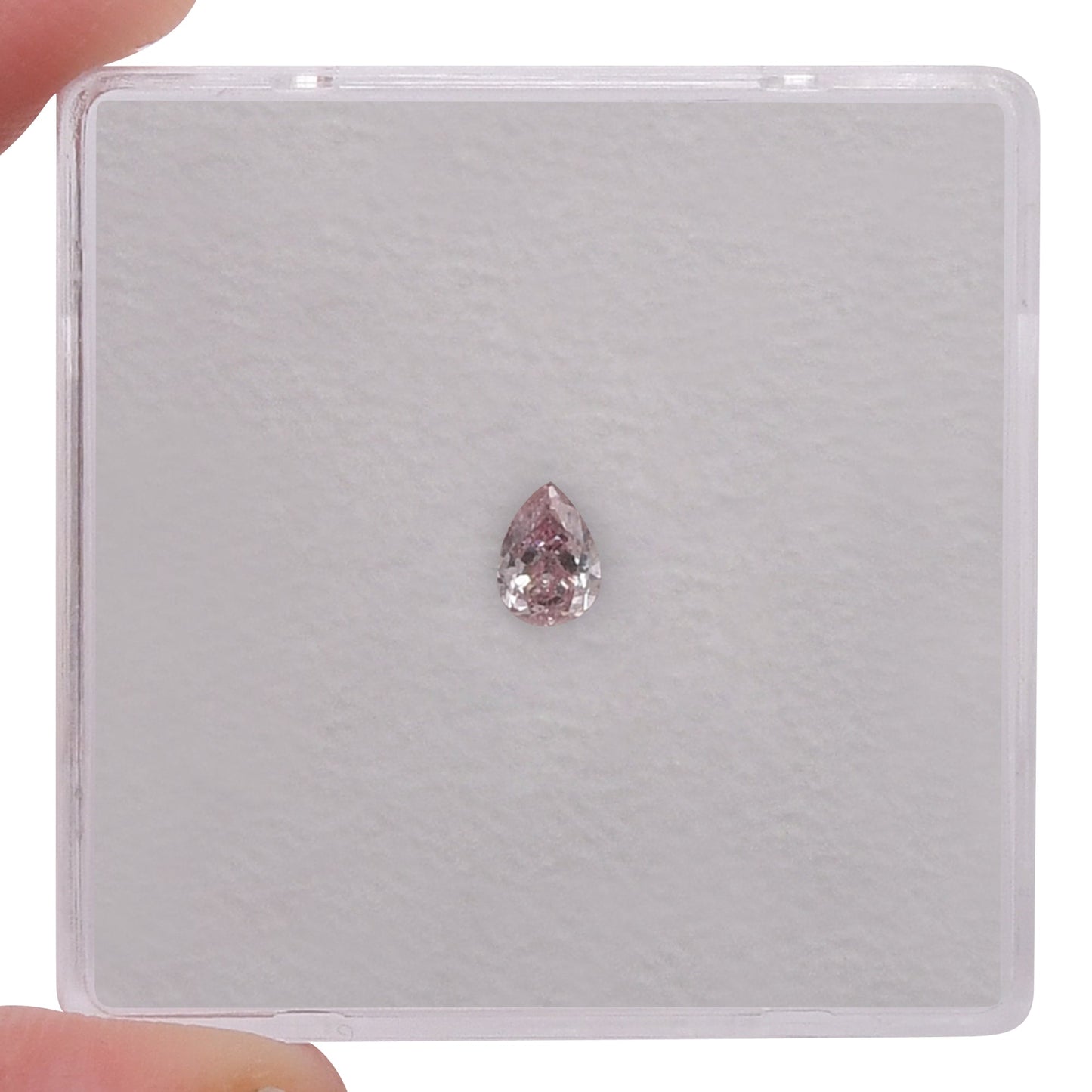 0.17 Carat Fancy Pink Pear Diamond SI2 GIA