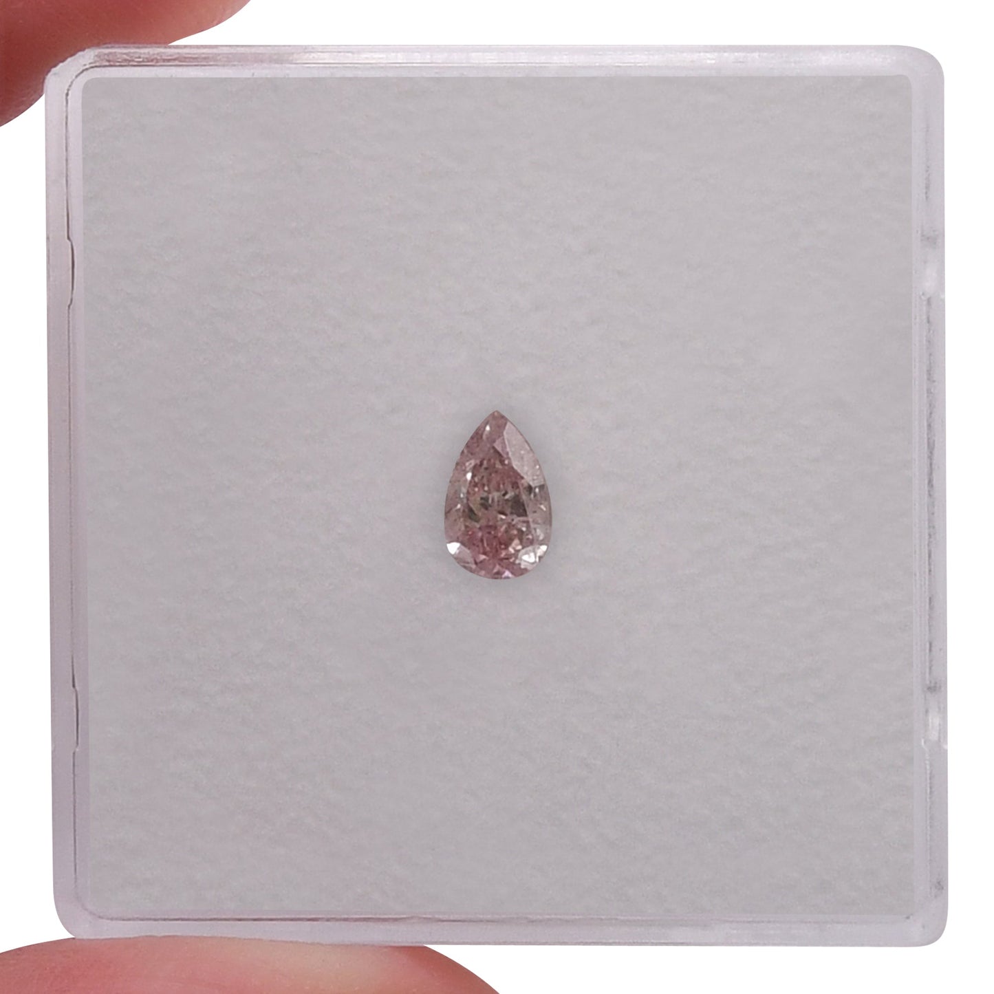 0,30 Karat Fancy Orange Pink Pear Diamond SI2 GIA
