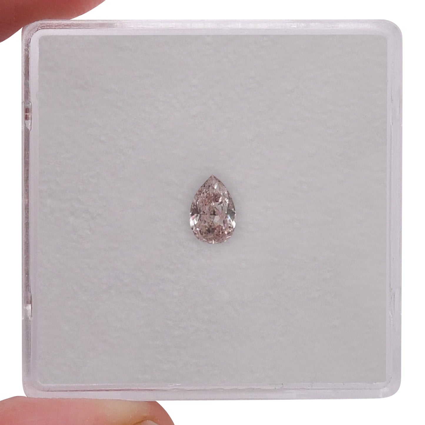0.26 Carat Fancy Light Orangy Pink Pear Diamond I1 GIA