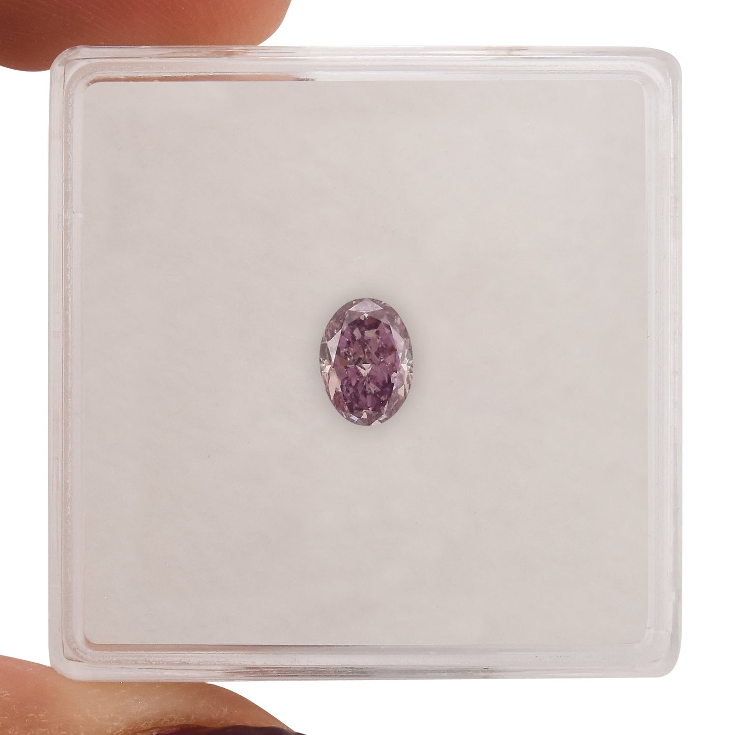 0.54 Carat Fancy Brownish Purple Pink Oval Diamond SI2 GIA